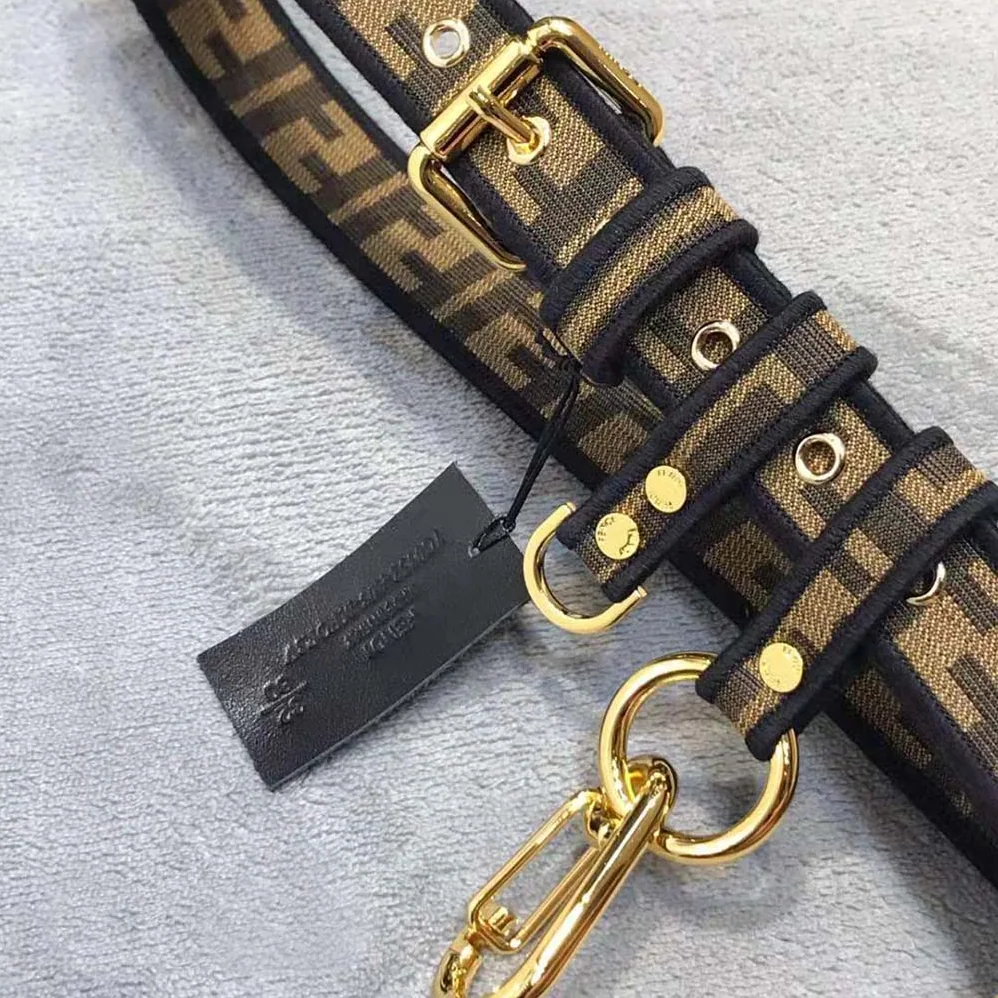 Fendi Brown Fabric Belt for Women