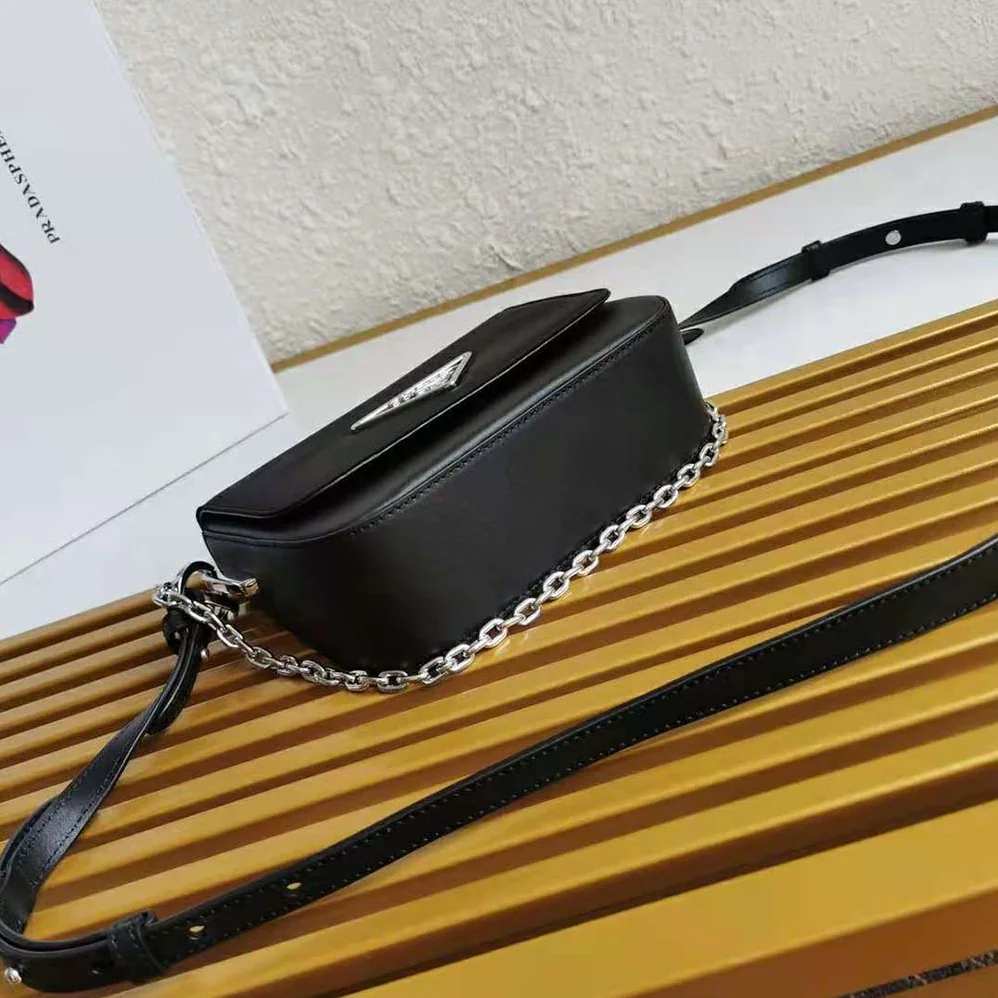 Prada Nylon and Leather Prada Ldentity Shoulder Bag for Women in Black
