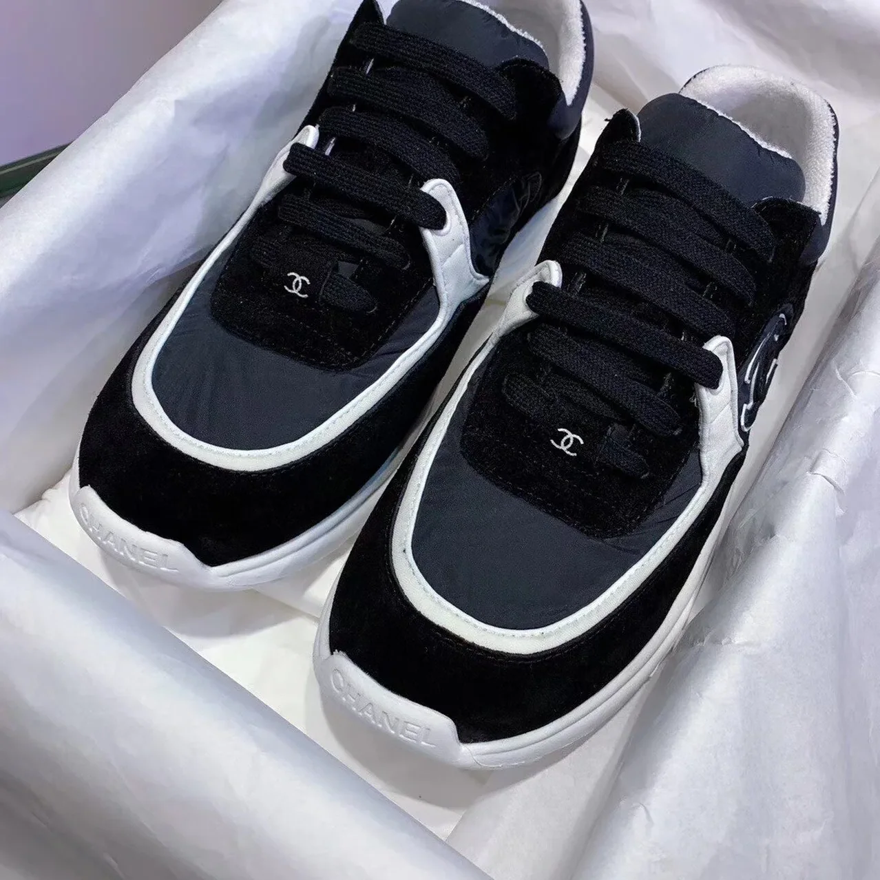 Chanel Sneakers Black/White , Shoes for Women