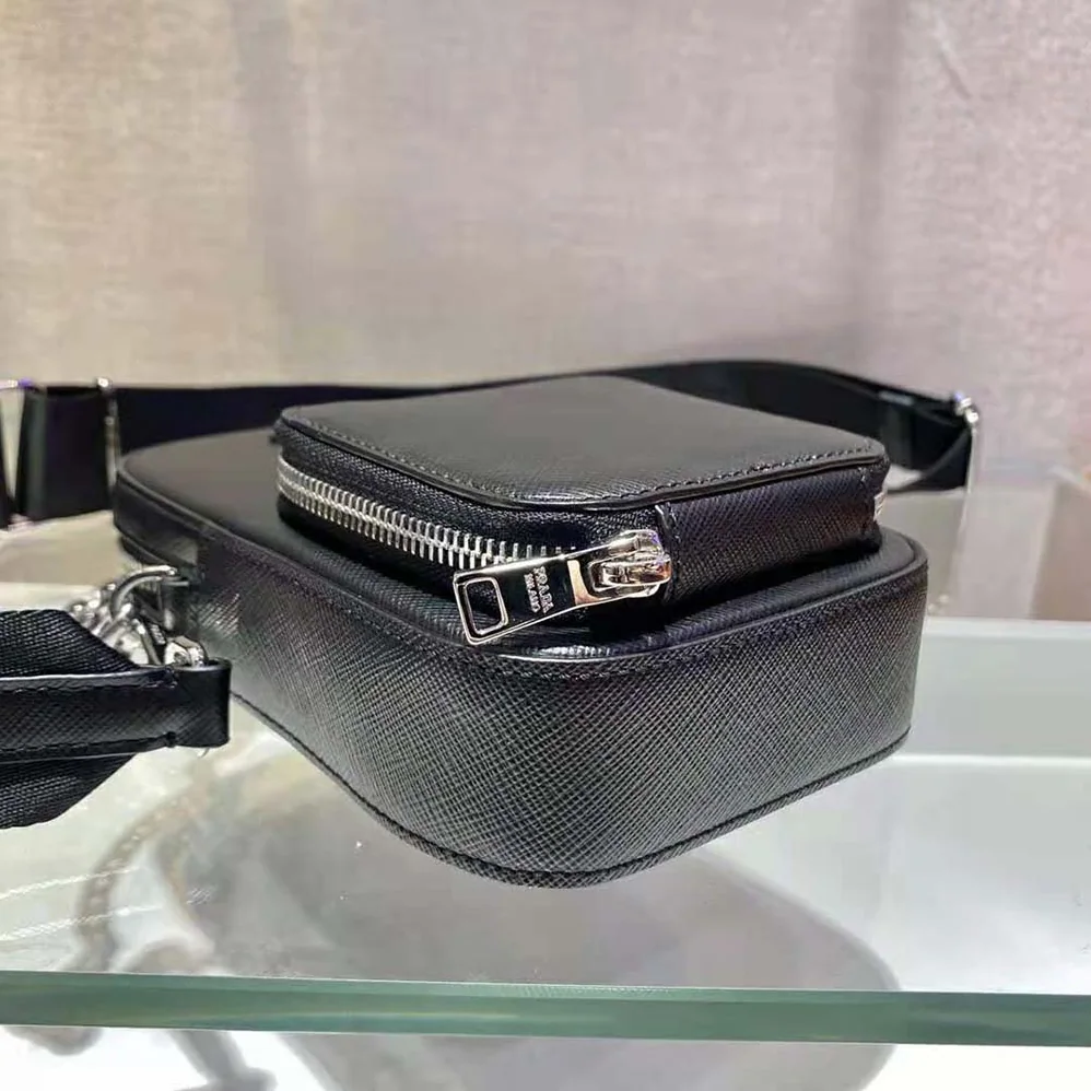 Prada Saffiano Leather Mini Bag for Men in Black Prada Saffiano Leather Mini Bag for Men in Black