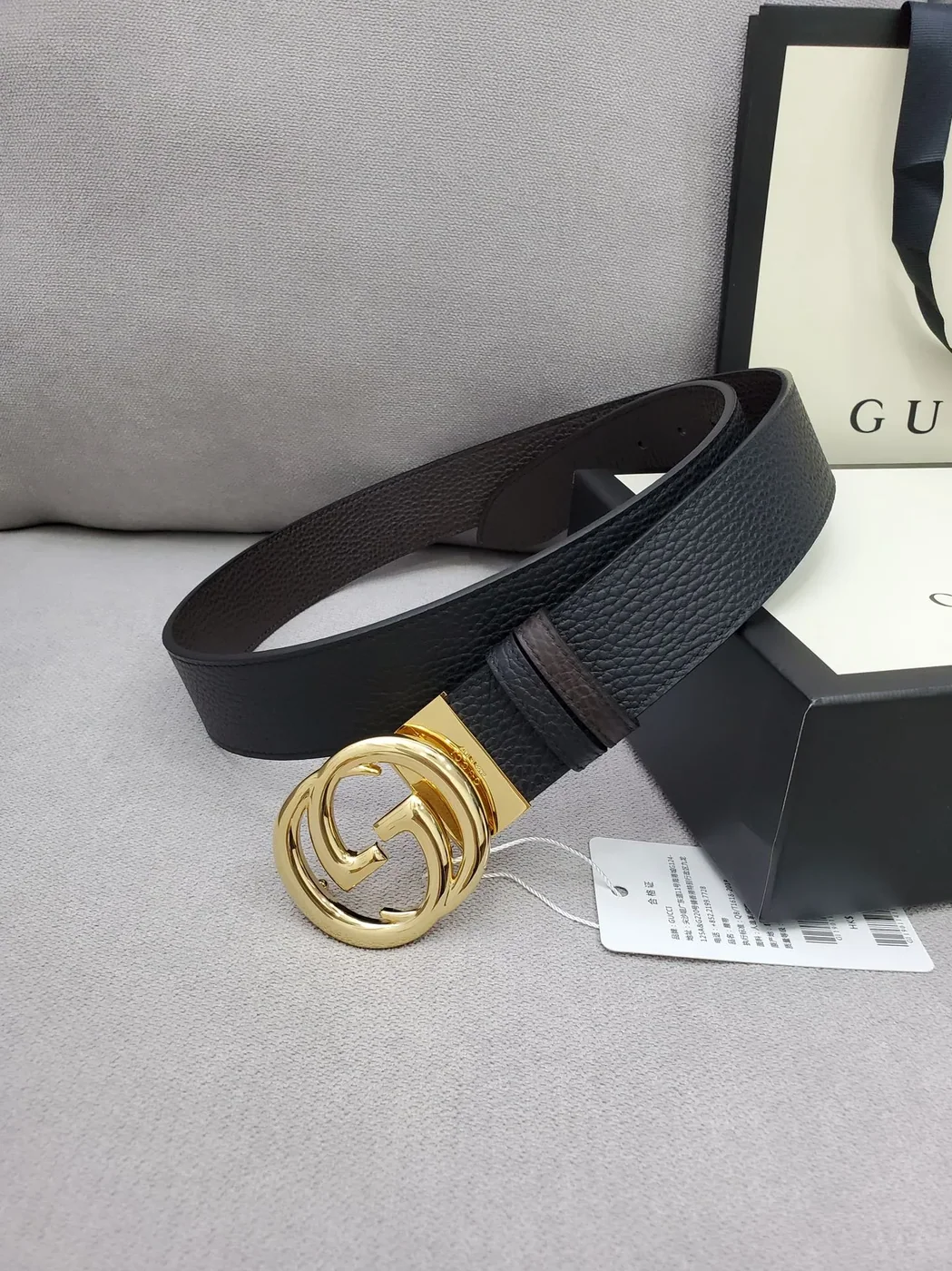Gucci Belt With Interlocking G Buckle Black
