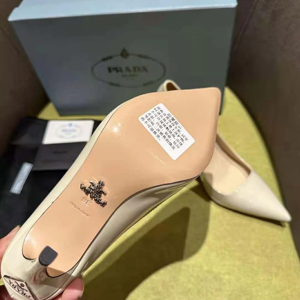 Prada Patent Leather Pumps for Women in White
