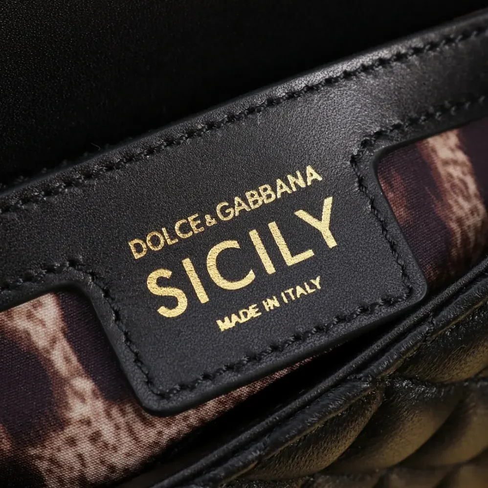 Dolce Gabbana D&G Mini Sicily Handbag in Quilted Nappa Leather for Women in Black