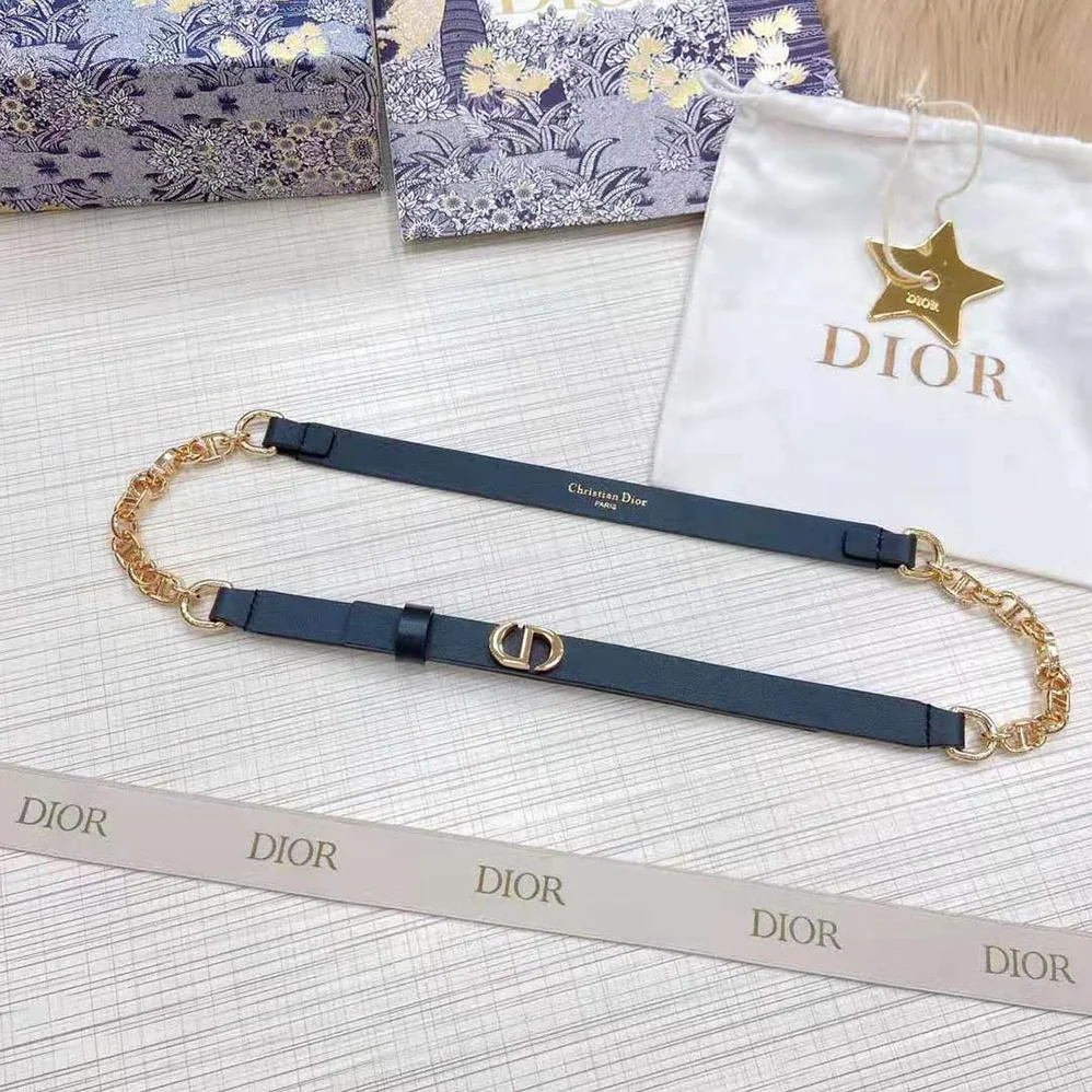 Dior Caro Belt Black Smooth Calfskin with Shiny Gold-Finish Metal 15 MM for Women Dior Caro Belt Black Smooth Calfskin with Shiny Gold-Finish Metal 15 MM for Women