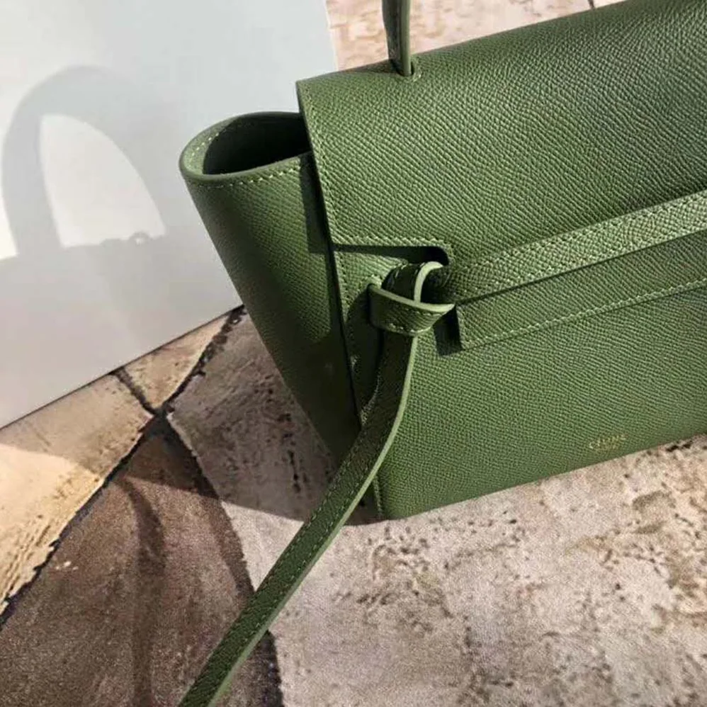 Celine Nano Belt Bag in Grained Calfskin Bag for Women in Green