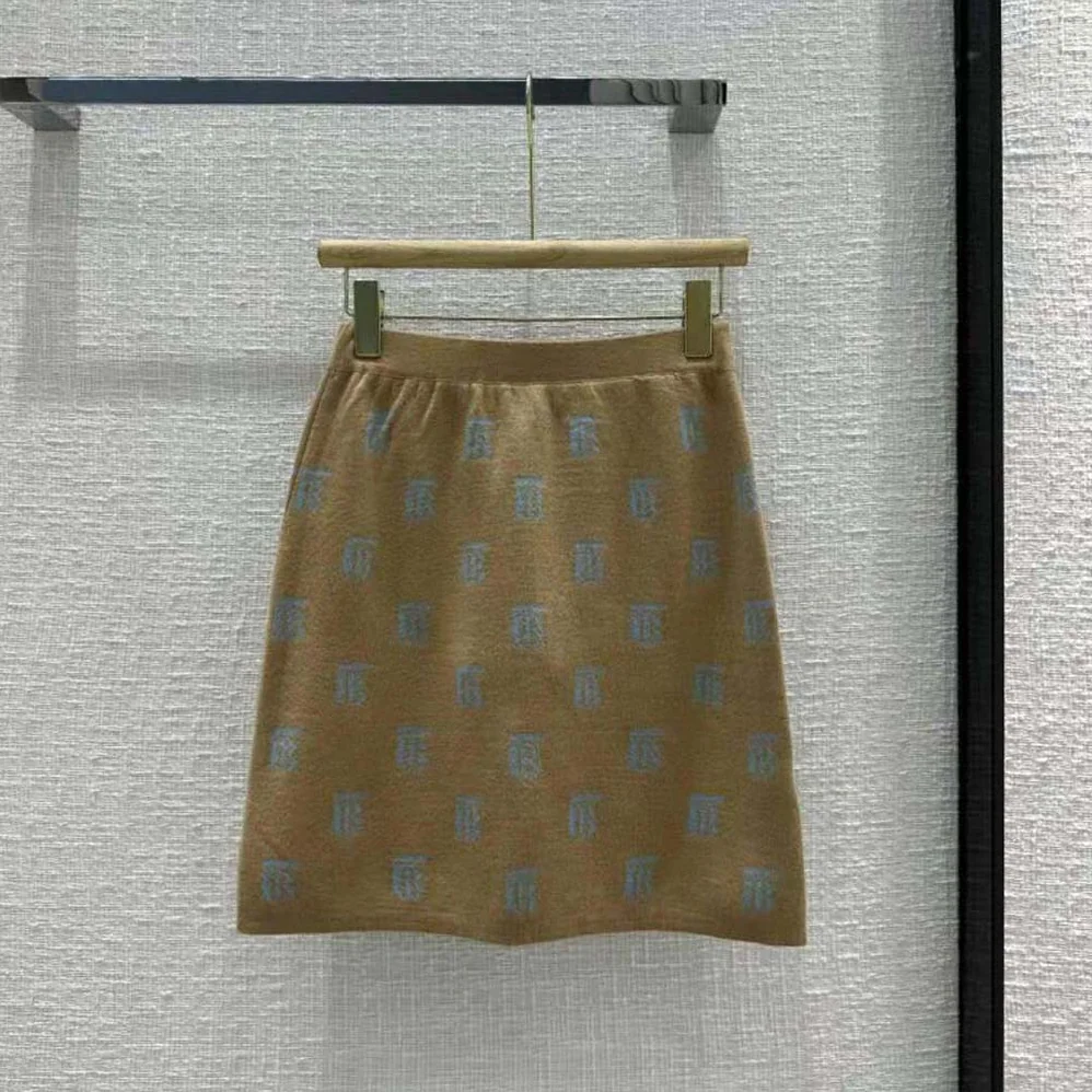 Burberry Monogram Wool Silk Blend Jacquard Mini Skirt for Women