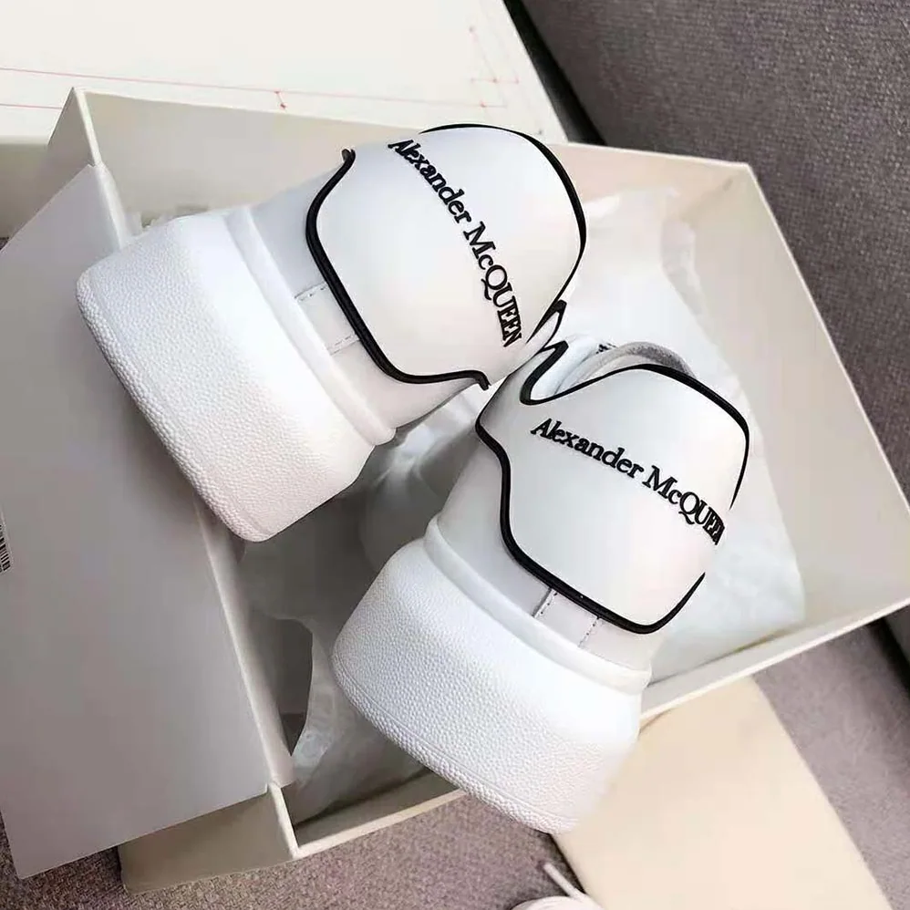 Alexander Mcqueen Oversized Sneaker White Smooth Calfskin Leather for Women in White