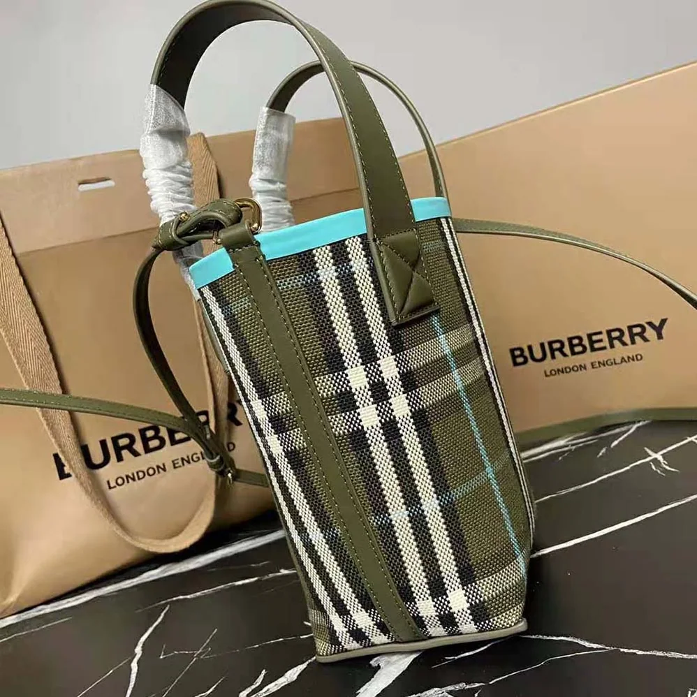 Burberry Mini London Tote Bag for Women in Blue Burberry Mini London Tote Bag for Women in Blue