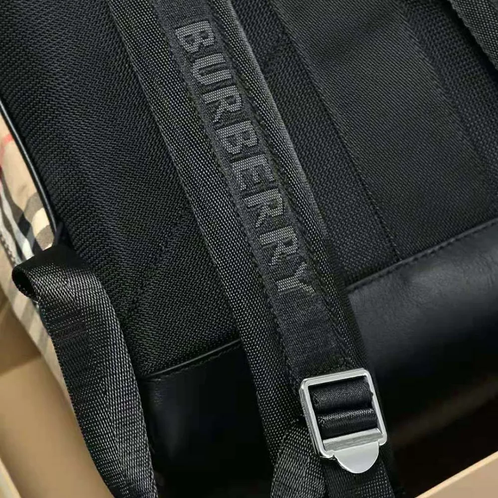 Burberry Vintage Check Nylon Backpack for Men in Beige
