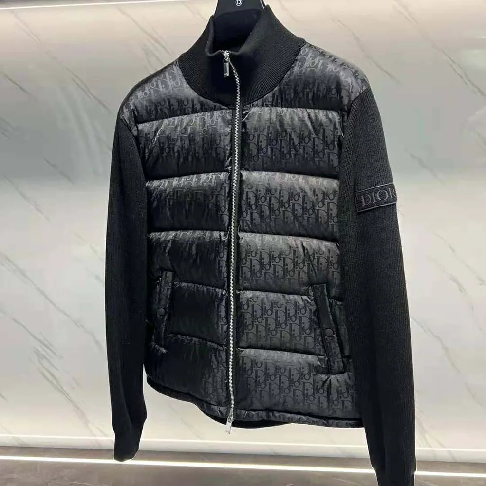 Dior Oblique Jacket Black Wool Knit for Men