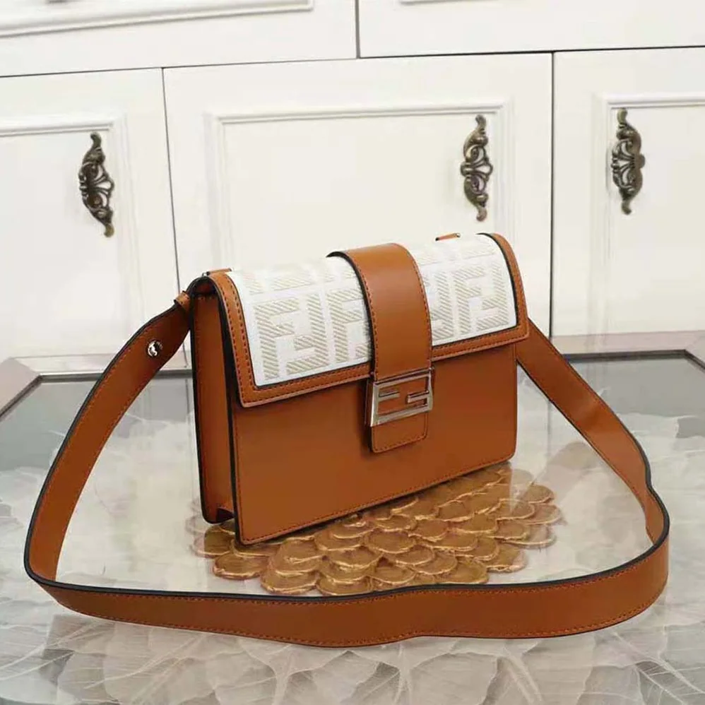 Fendi Flat Baguette Leather Bag for Men in Brown Fendi Flat Baguette Leather Bag for Men in Brown