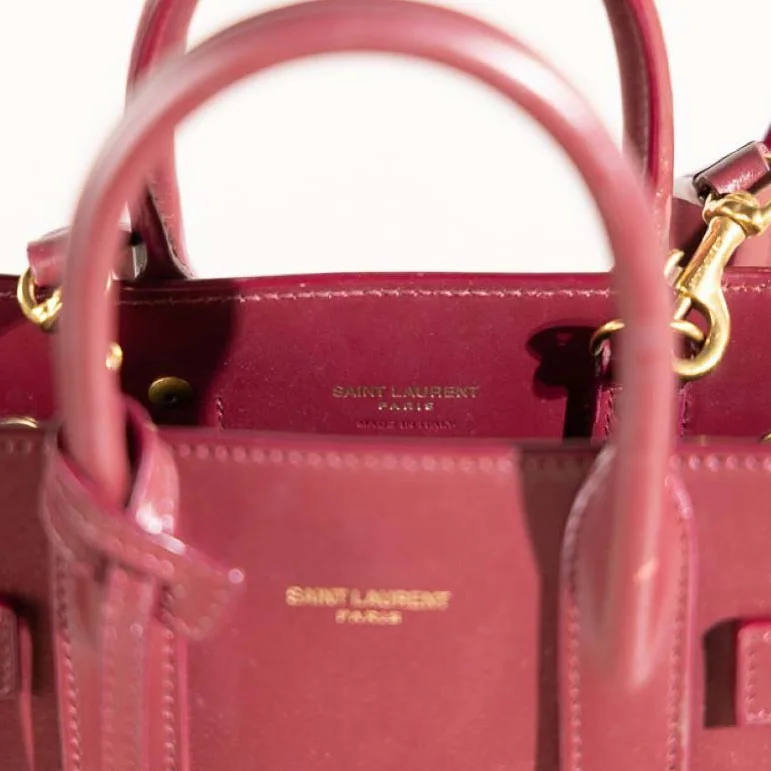 Saint Laurent YSL Sac De Jour in Smooth Leather for Women in Burgundy Saint Laurent YSL Sac De Jour in Smooth Leather for Women in Burgundy