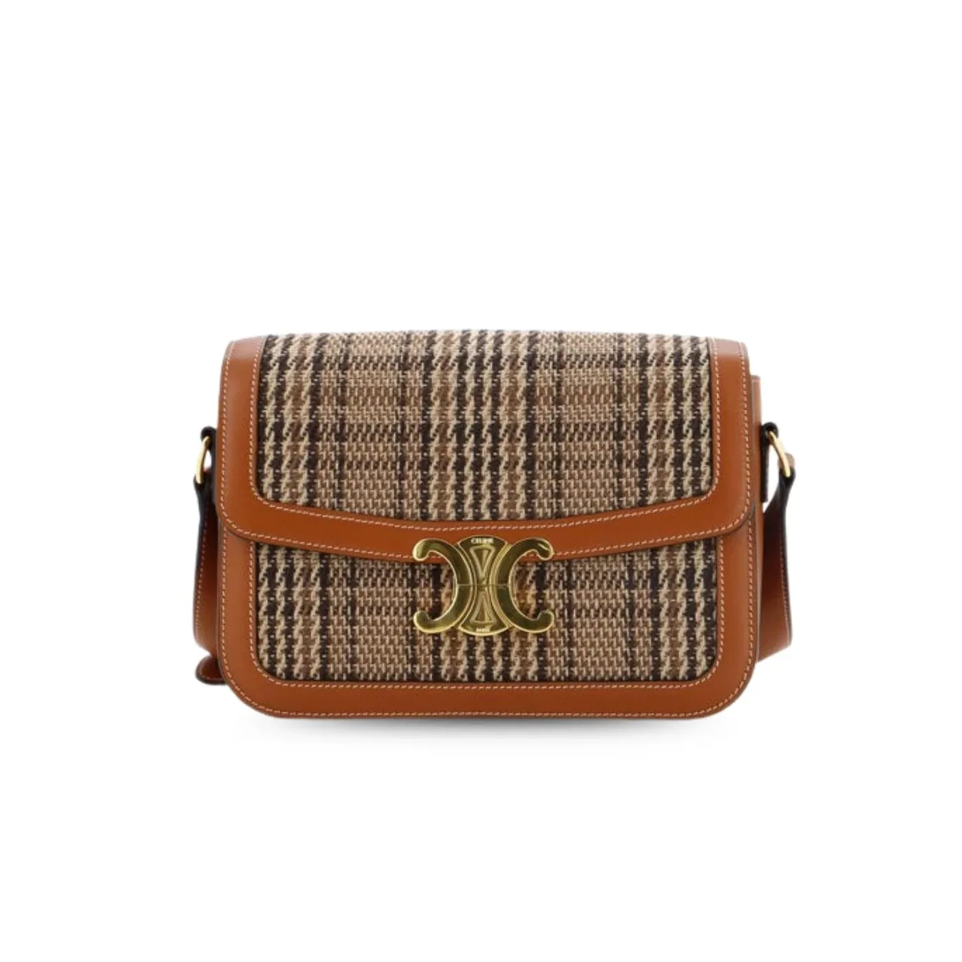 Celine Teen Triomphe Check Bag Brown /