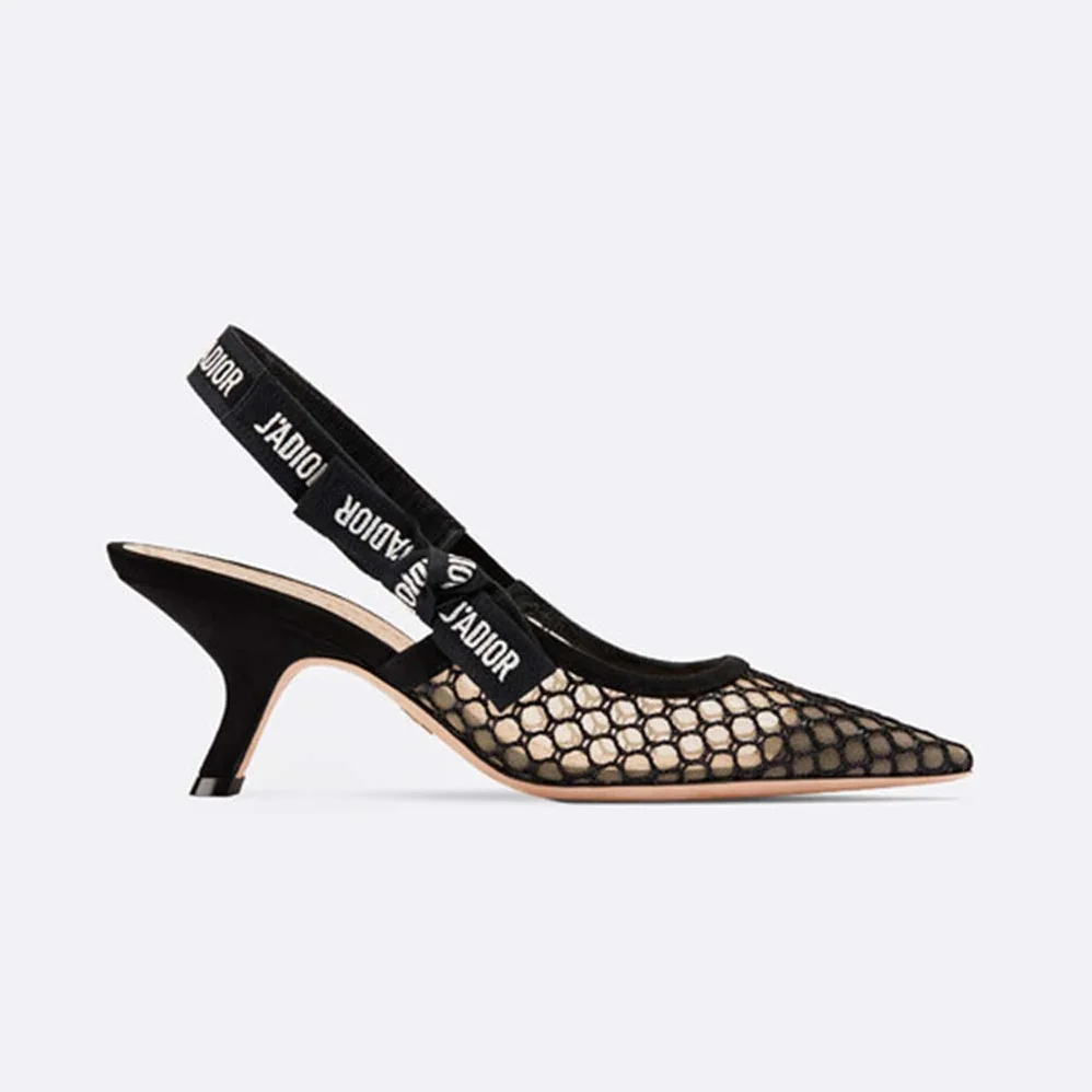 Dior J'adior Slingback in Mesh in 6.5 cm Heel for Women in Black Dior J'adior Slingback in Mesh in 6.5 cm Heel for Women in Black