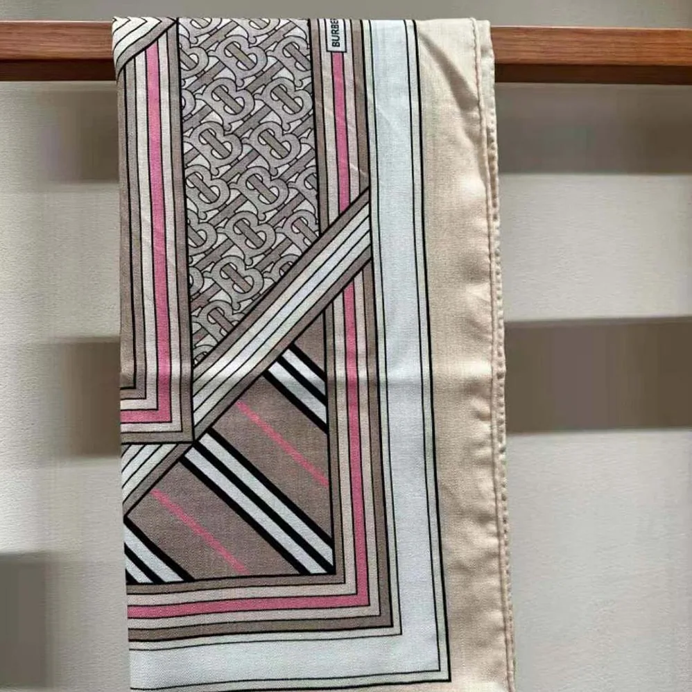 Burberry Montage Print Silk Square Scarf for Women in Pink Burberry Montage Print Silk Square Scarf for Women in Pink
