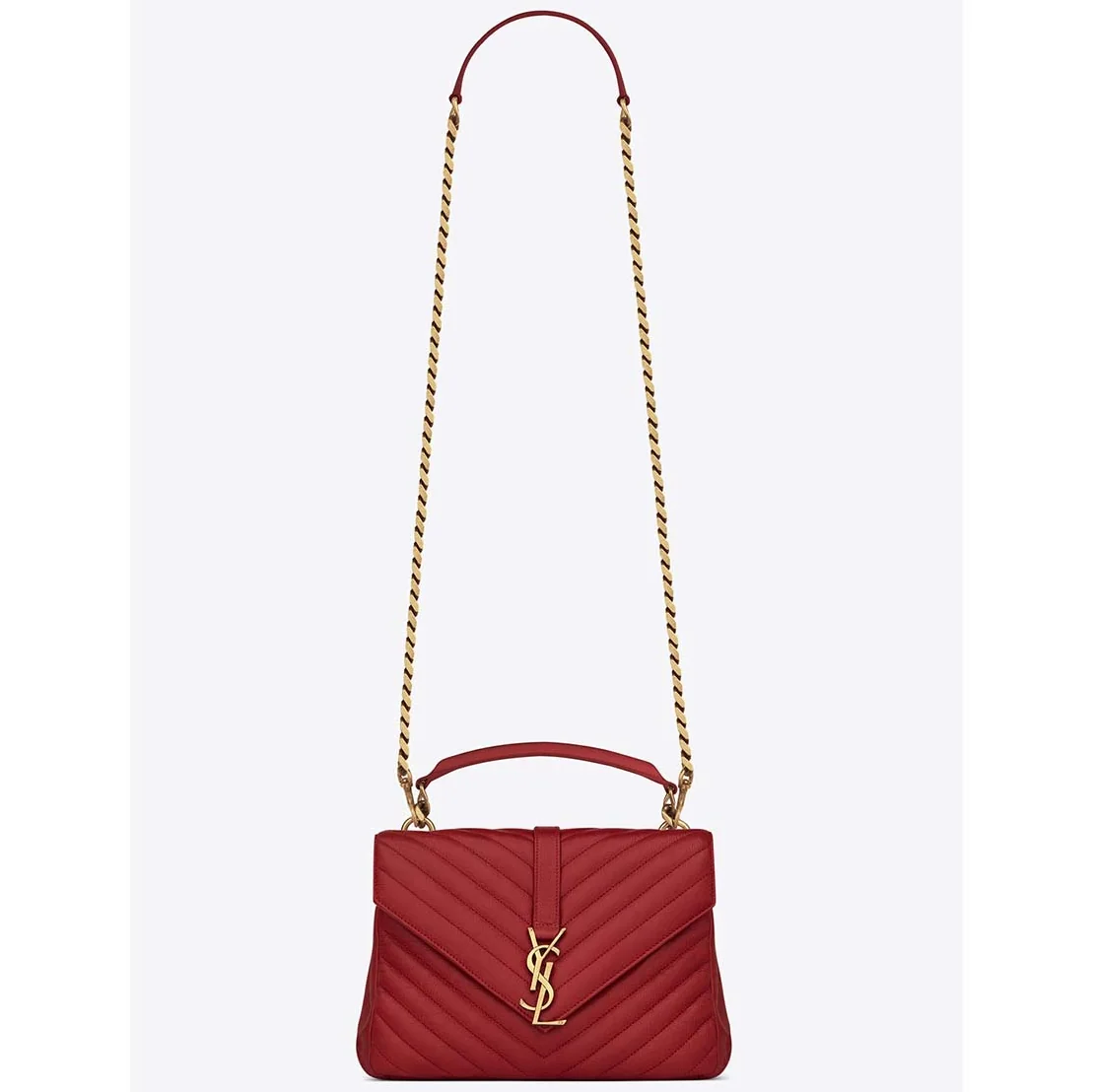 Saint Laurent YSL College Medium In Matelasse Leather for Women in Red Saint Laurent YSL College Medium In Matelasse Leather for Women in Red