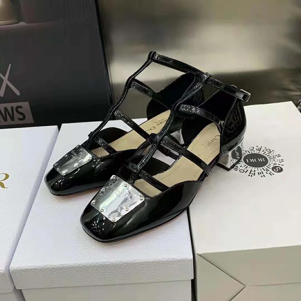 Dior La Parisienne Dior Ballerina Flat Black Patent Calfskin for Women