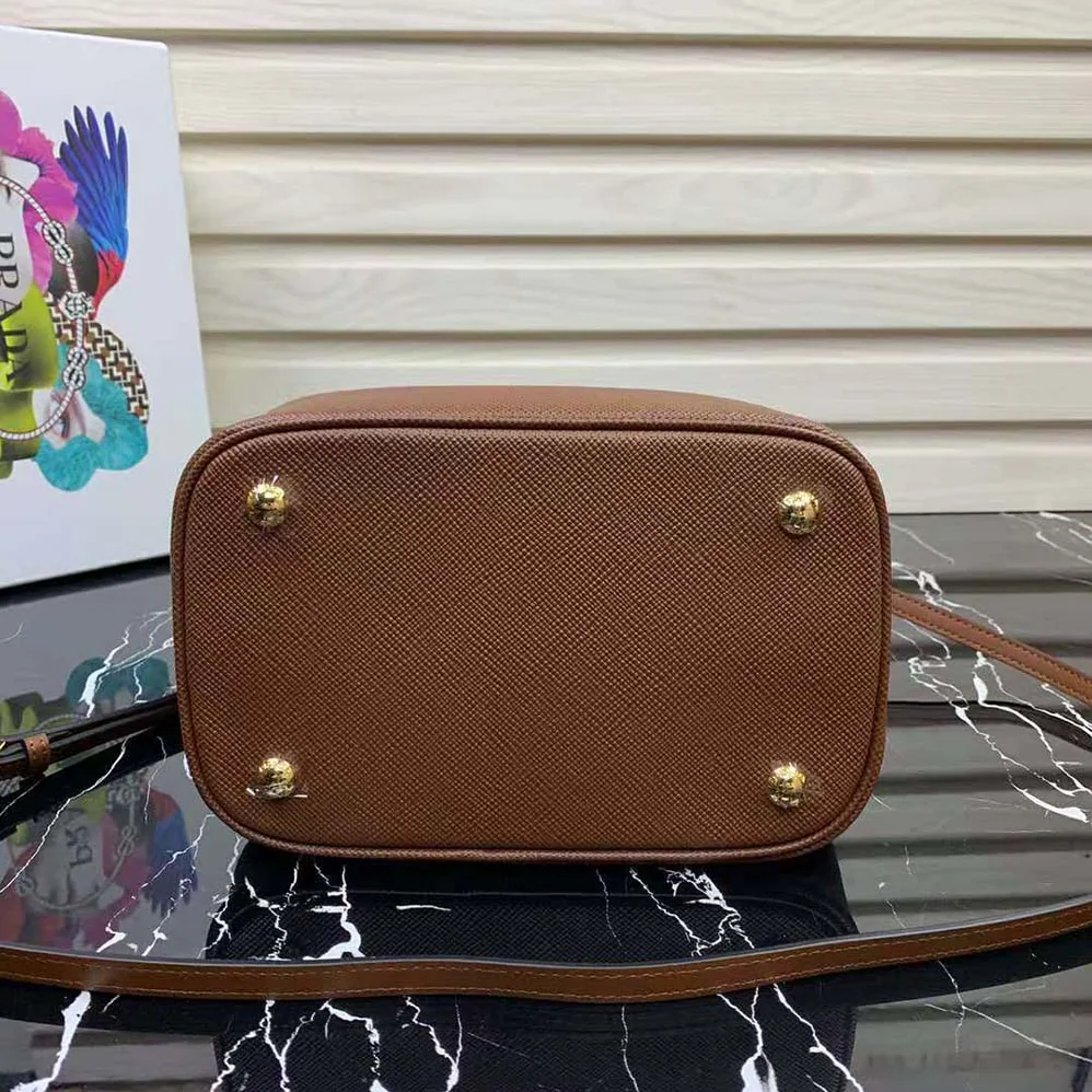 Prada Prada Panier Medium Straw Bag for Women in Brown Prada Prada Panier Medium Straw Bag for Women in Brown