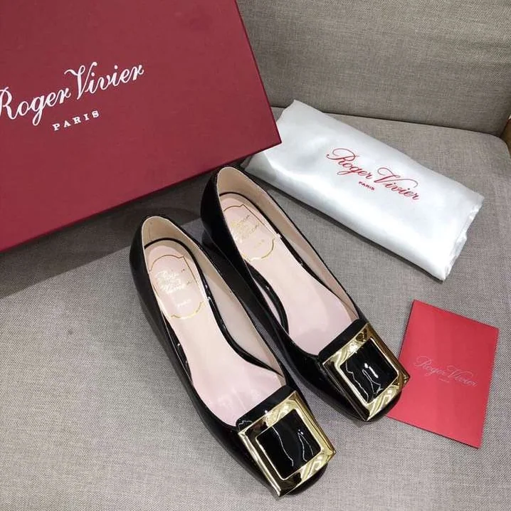 Roger Vivier Tres Vivier Ballerinas 2.54 cm Heel for Women in Black Roger Vivier Tres Vivier Ballerinas 2.54 cm Heel for Women in Black