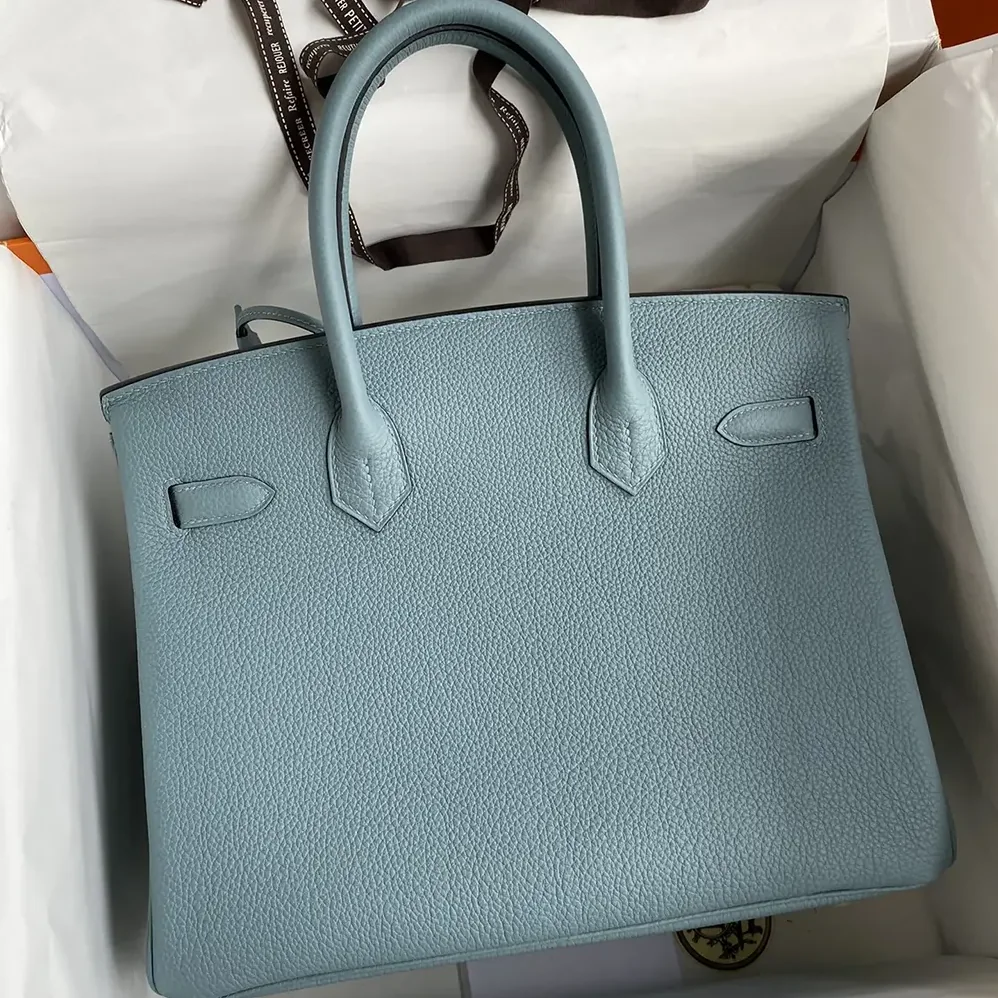 Hermes Birkin 30 Bag in Epsom Leather with Gold Hardware in Blue/Gold Hermes Birkin 30 Bag in Epsom Leather with Gold Hardware in Blue/Gold