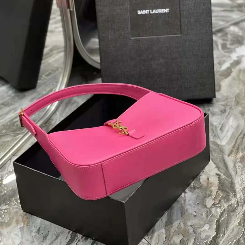 Saint Laurent YSL Le 5 A 7 Hobo Bag in Smooth Leather for Women in Rose Saint Laurent YSL Le 5 A 7 Hobo Bag in Smooth Leather for Women in Rose