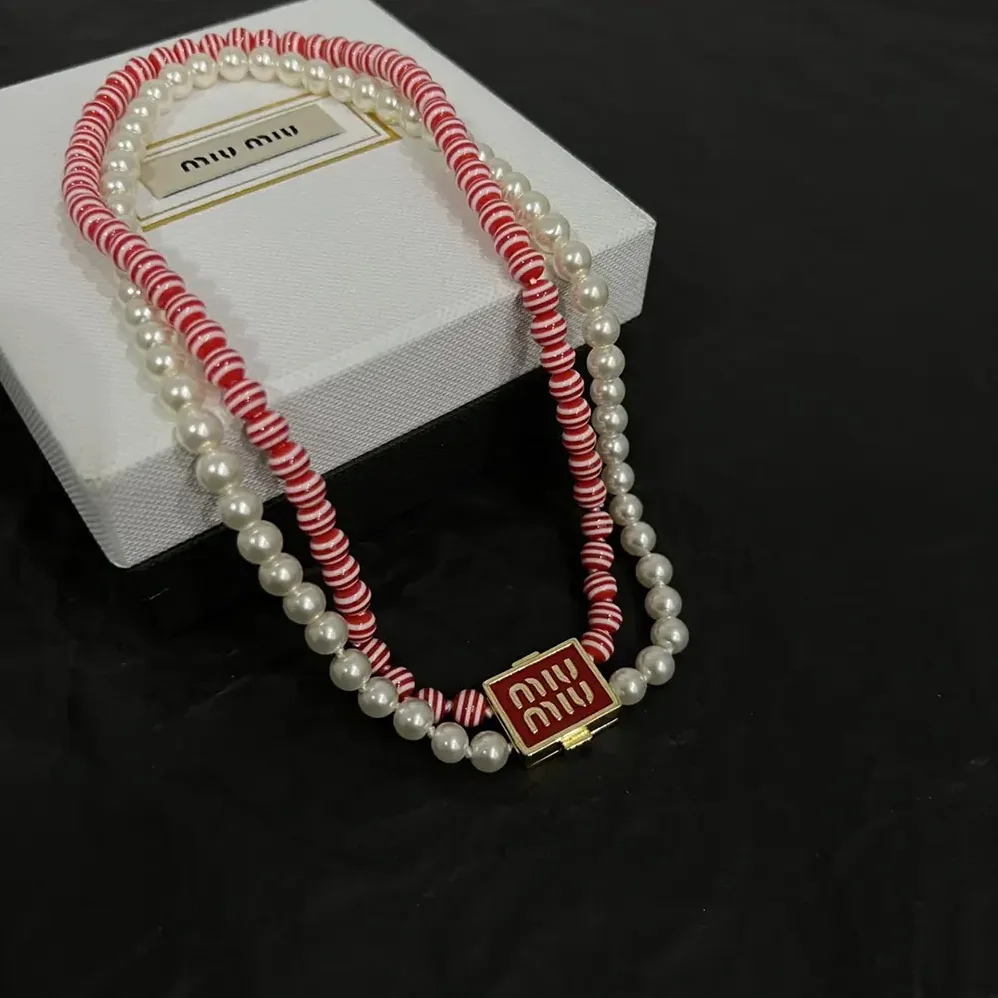 Miu Miu Metal and Synthetic Pearl Choker for Women Miu Miu Metal and Synthetic Pearl Choker for Women