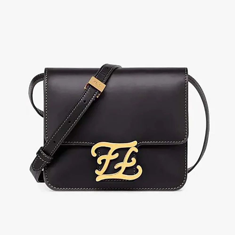 Fendi Kaligraphy Black Leather Bag for Women