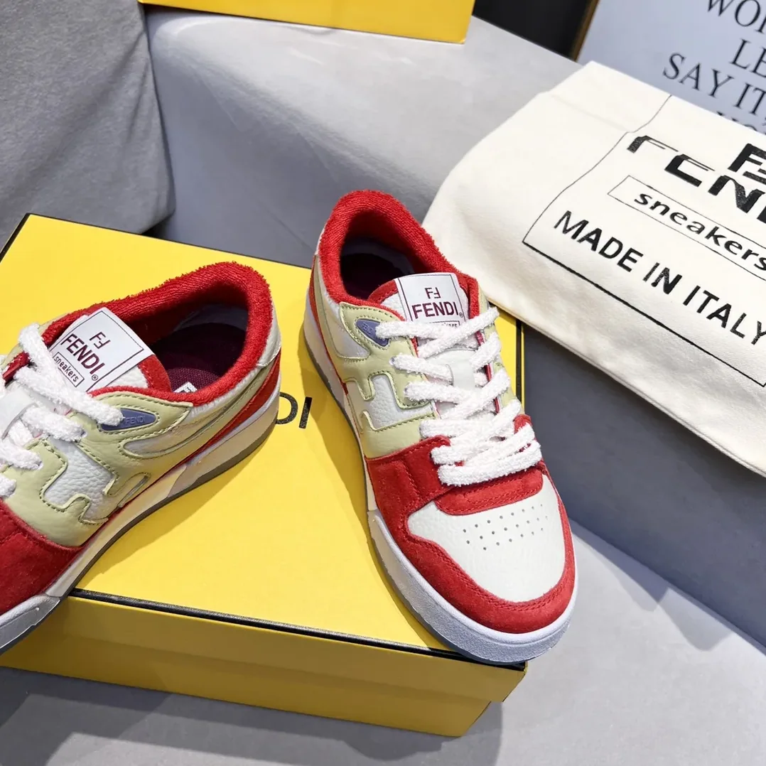 Fendi FD Match Low Tops Sneakers Red 7E1493AI1NF1H1D Fendi FD Match Low Tops Sneakers Red 7E1493AI1NF1H1D