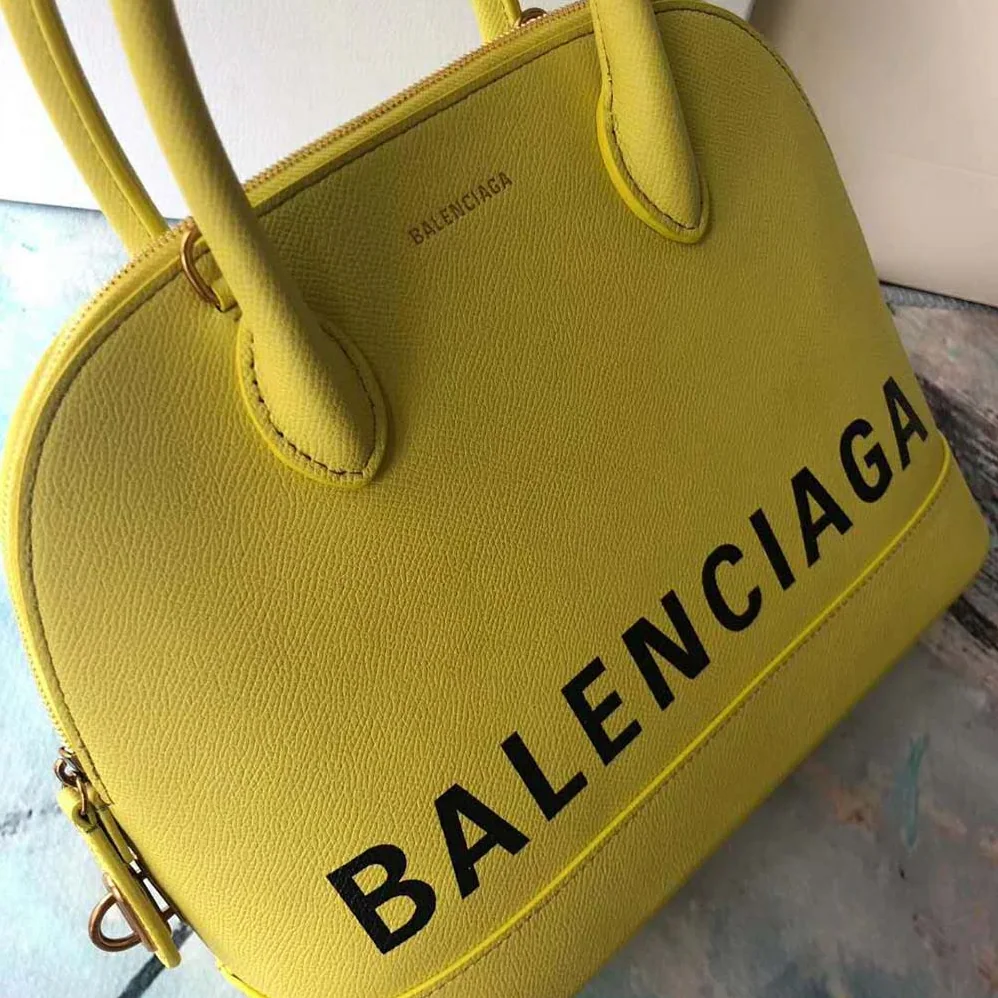 Balenciaga Ville Top Handle XXS Small Graffiti Calfskin for Women in Yellow