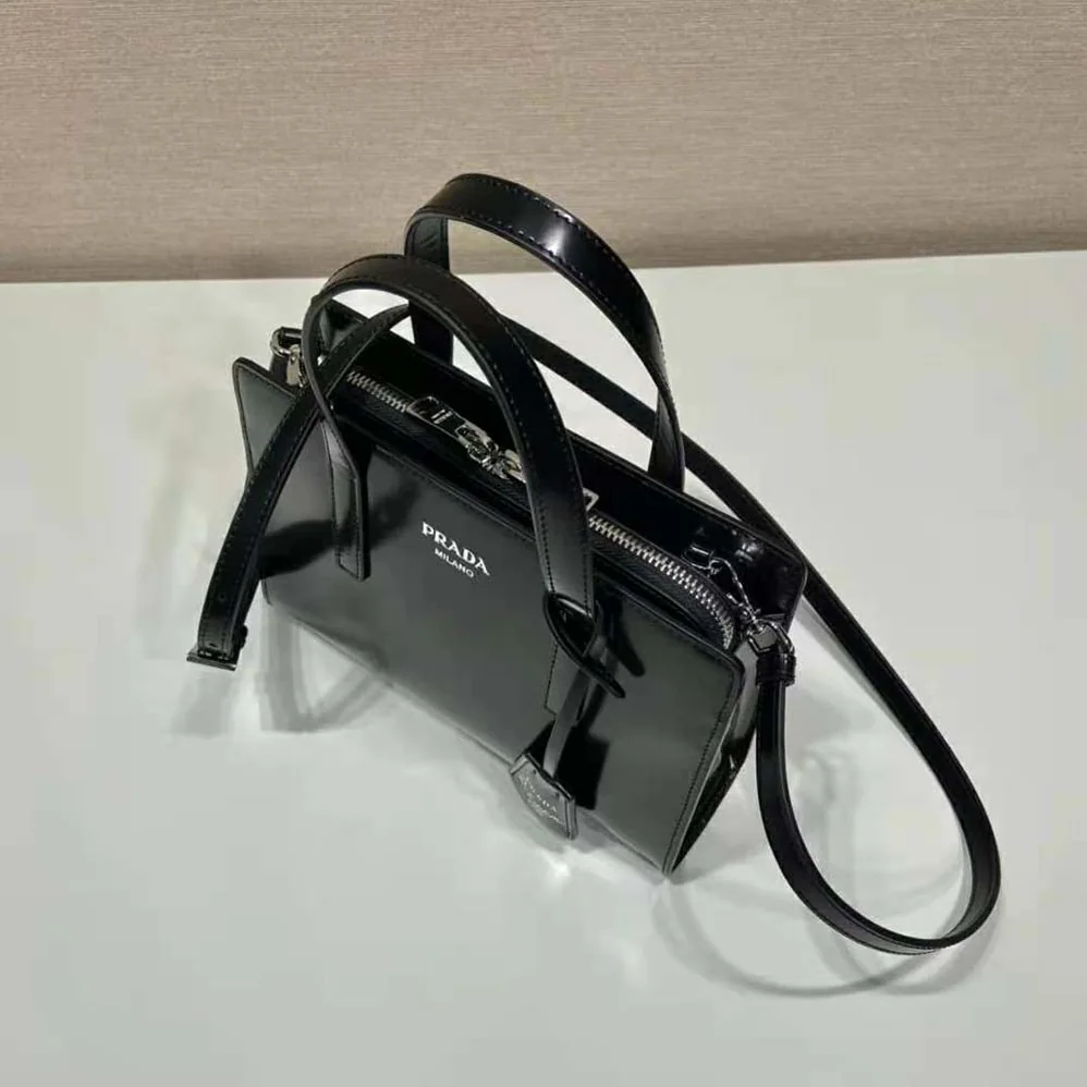 Prada Re-Edition 1995 Brushed-Leather Mini Handbag for Women in Black