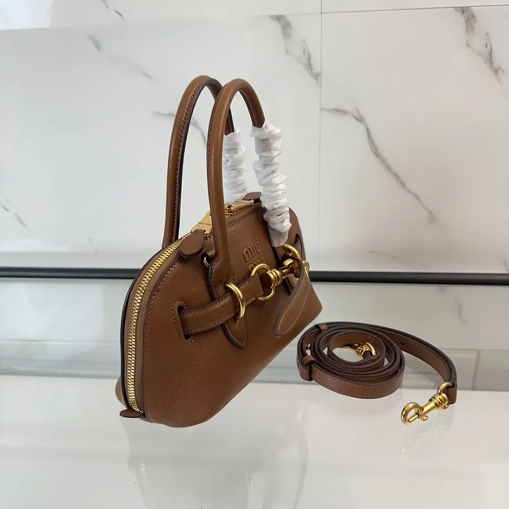 Miu Miu Aventure Nappa Leather Top-handle Bag for Women in Brown Miu Miu Aventure Nappa Leather Top-handle Bag for Women in Brown