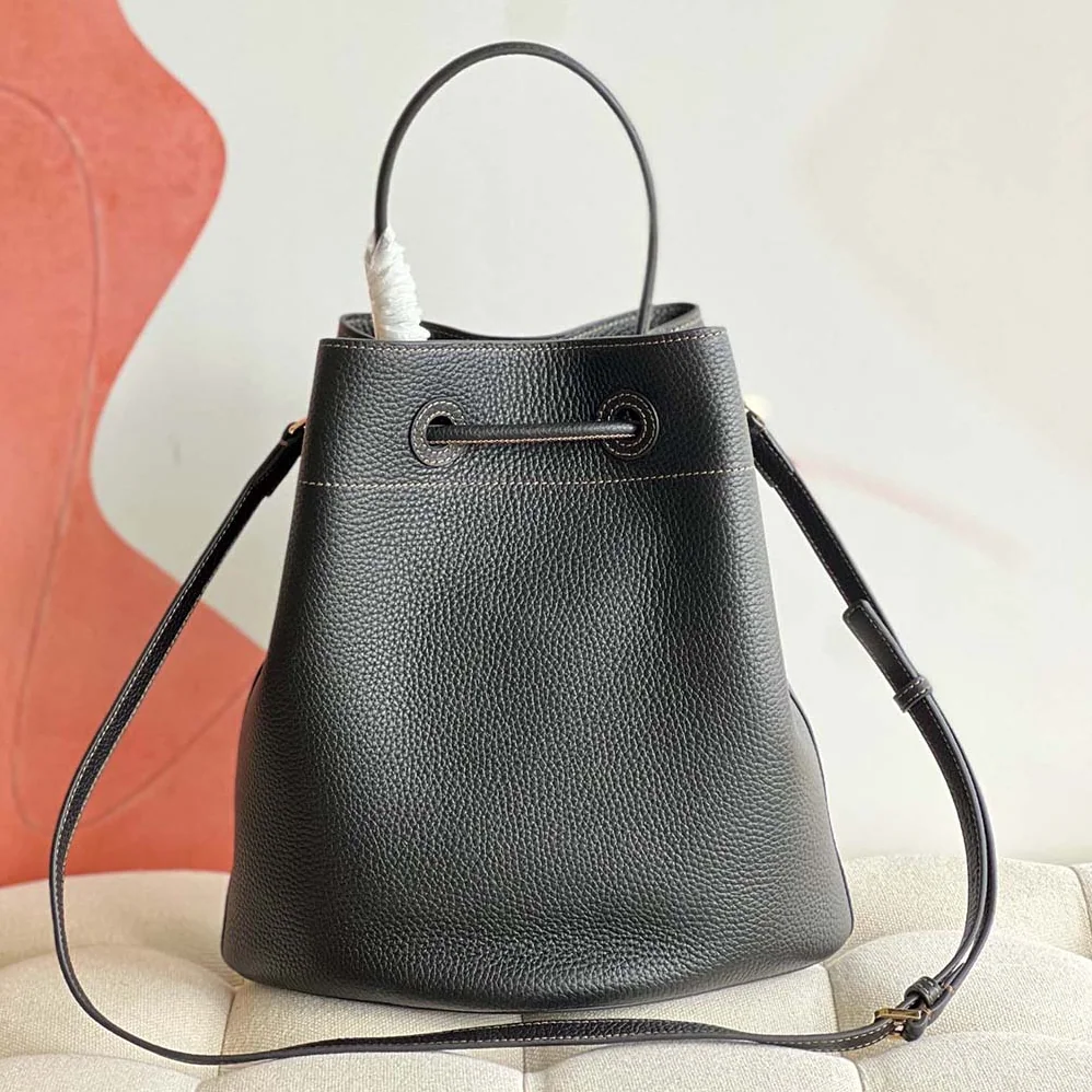 Burberry Grainy Leather Small TB Bucket Bag for Women in Black Burberry Grainy Leather Small TB Bucket Bag for Women in Black