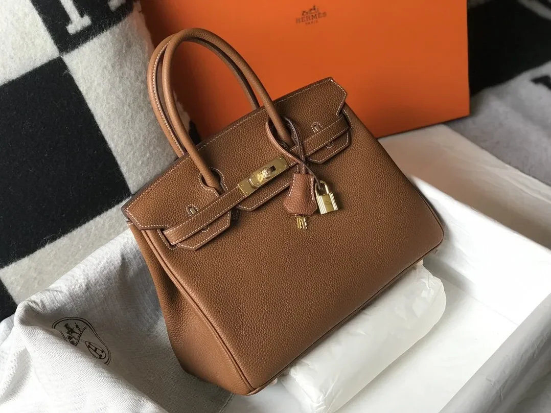 Hermes Birkin Top Handle Bag / Brown Togo Gold Hardware Bag