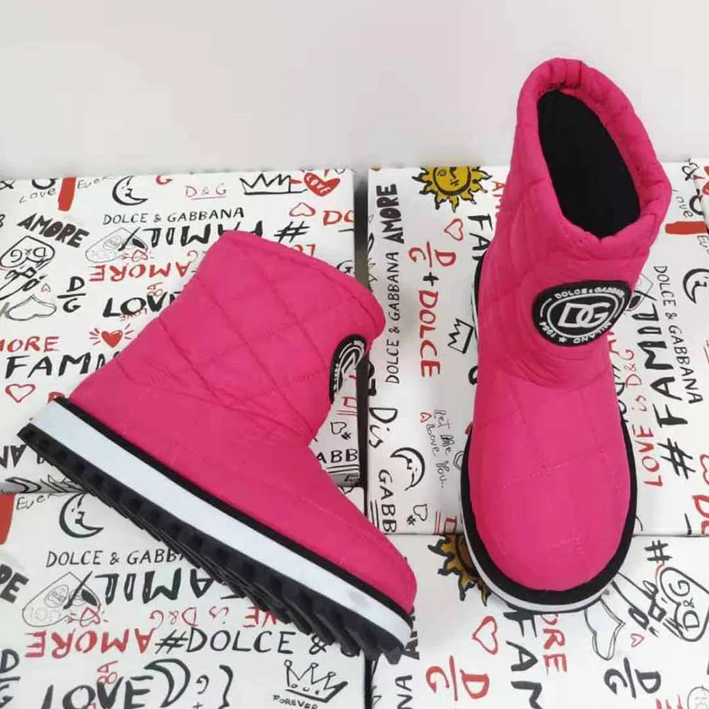 Dolce Gabbana D&G Nylon Ankle Boots with DG Logo for Women in Pink Dolce Gabbana D&G Nylon Ankle Boots with DG Logo for Women in Pink