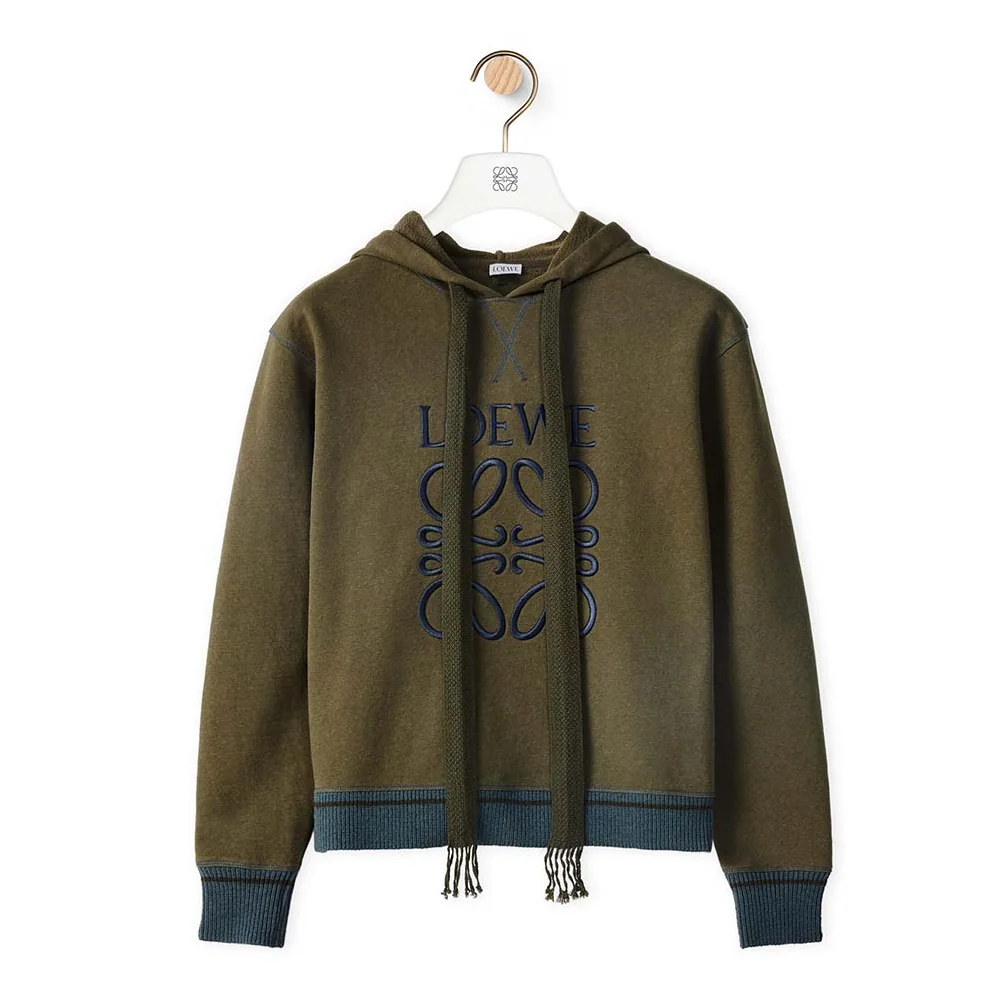 Loewe Anagram Hoodie in Cotton for Women in Green