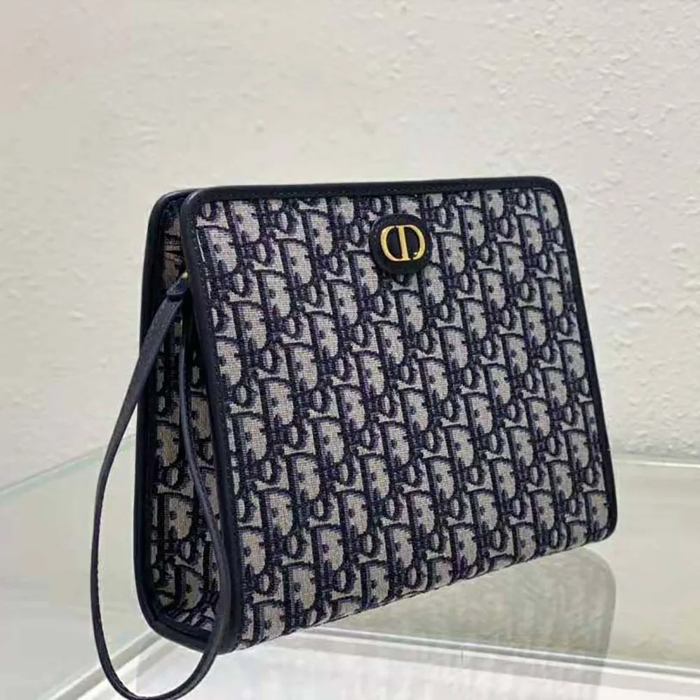 Dior 30 Montaigne Pouch Blue Dior Oblique Jacquard for Women Dior 30 Montaigne Pouch Blue Dior Oblique Jacquard for Women
