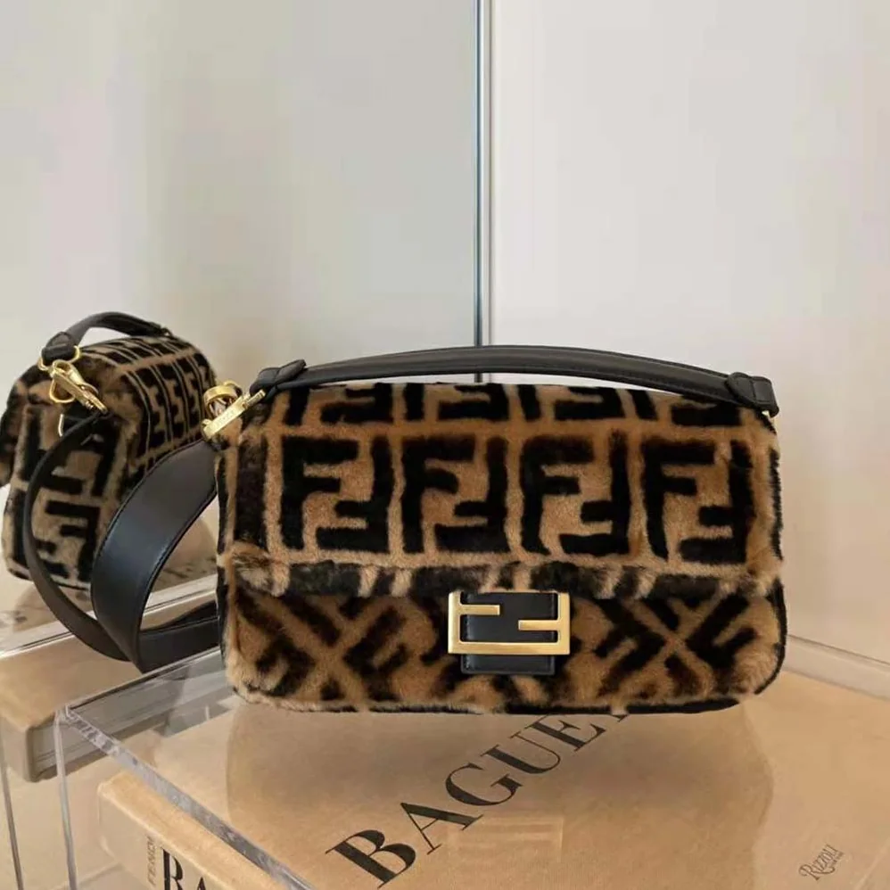 Fendi Baguette Brown Sheepskin Bag for Women Fendi Baguette Brown Sheepskin Bag for Women