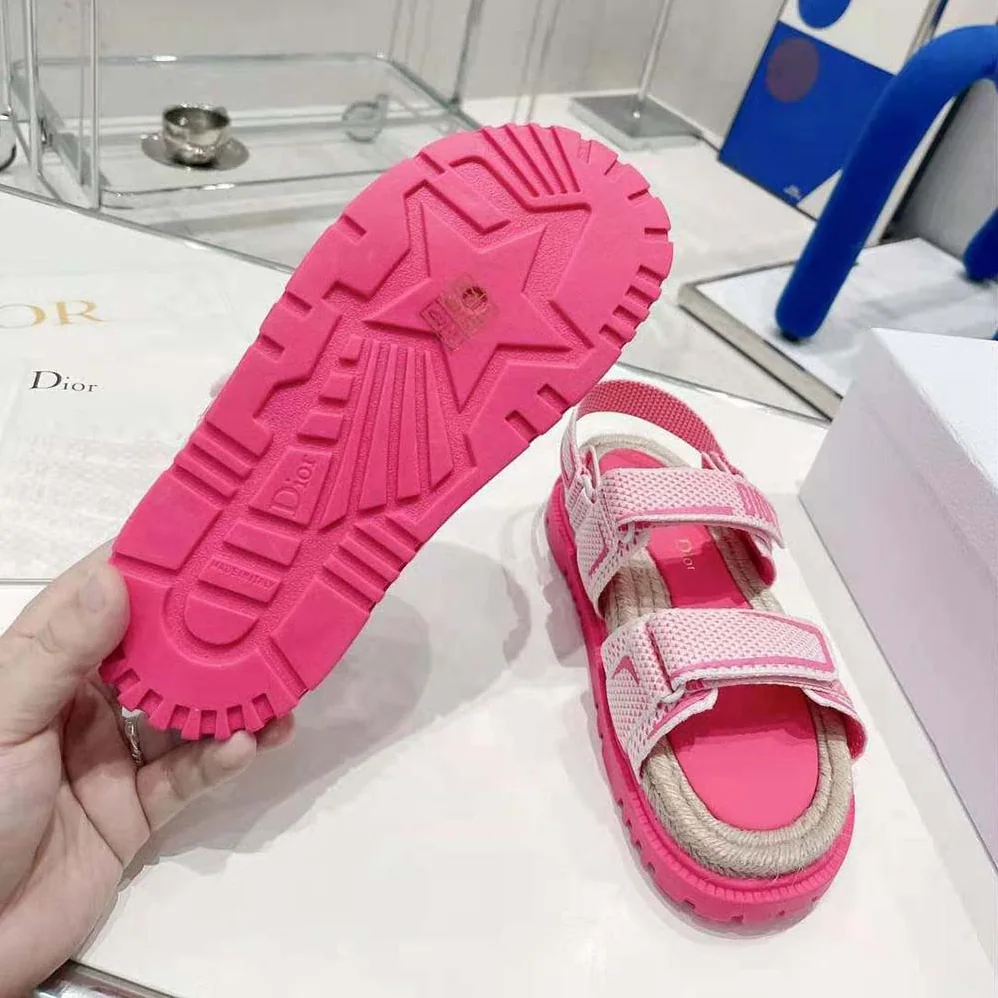 Dior Dioract Sandal White and Bright Pink Technical Mesh and Rubber for Women