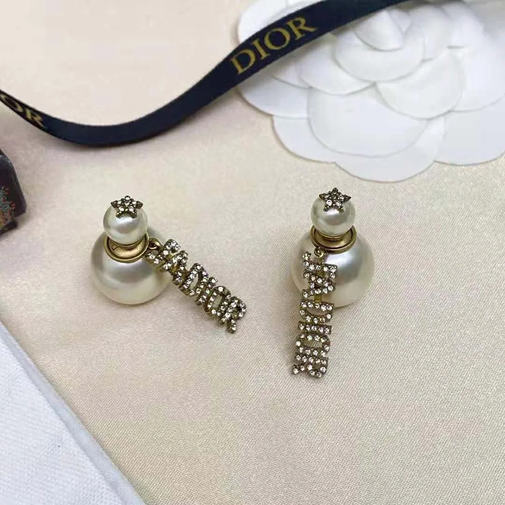 Dior Tribales Earrings Antique Gold for Women in Finish Metal Dior Tribales Earrings Antique Gold for Women in Finish Metal