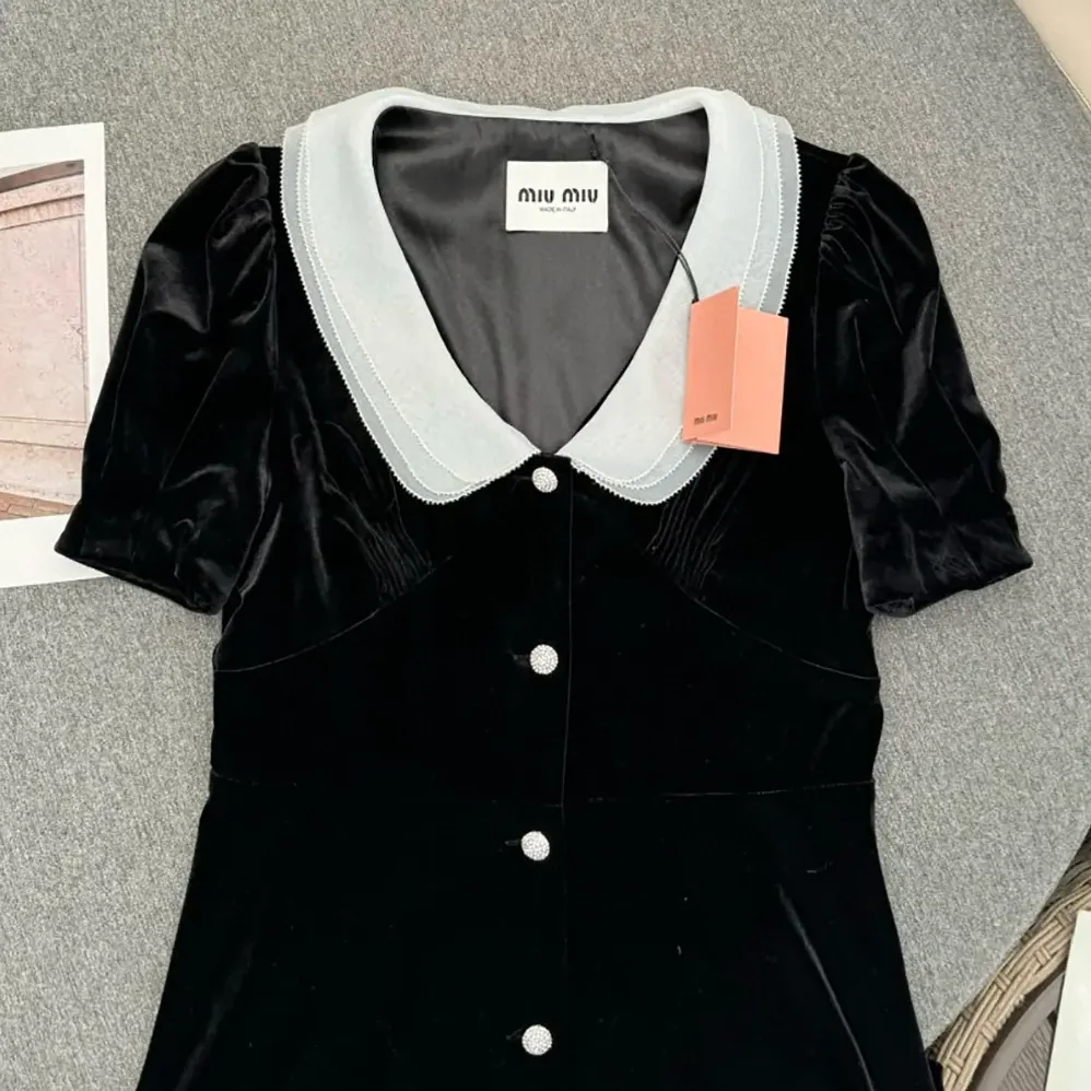 Miu Miu Velvet Minidress MF5217_10BA_F0002_S_OOO for Women Miu Miu Velvet Minidress MF5217_10BA_F0002_S_OOO for Women