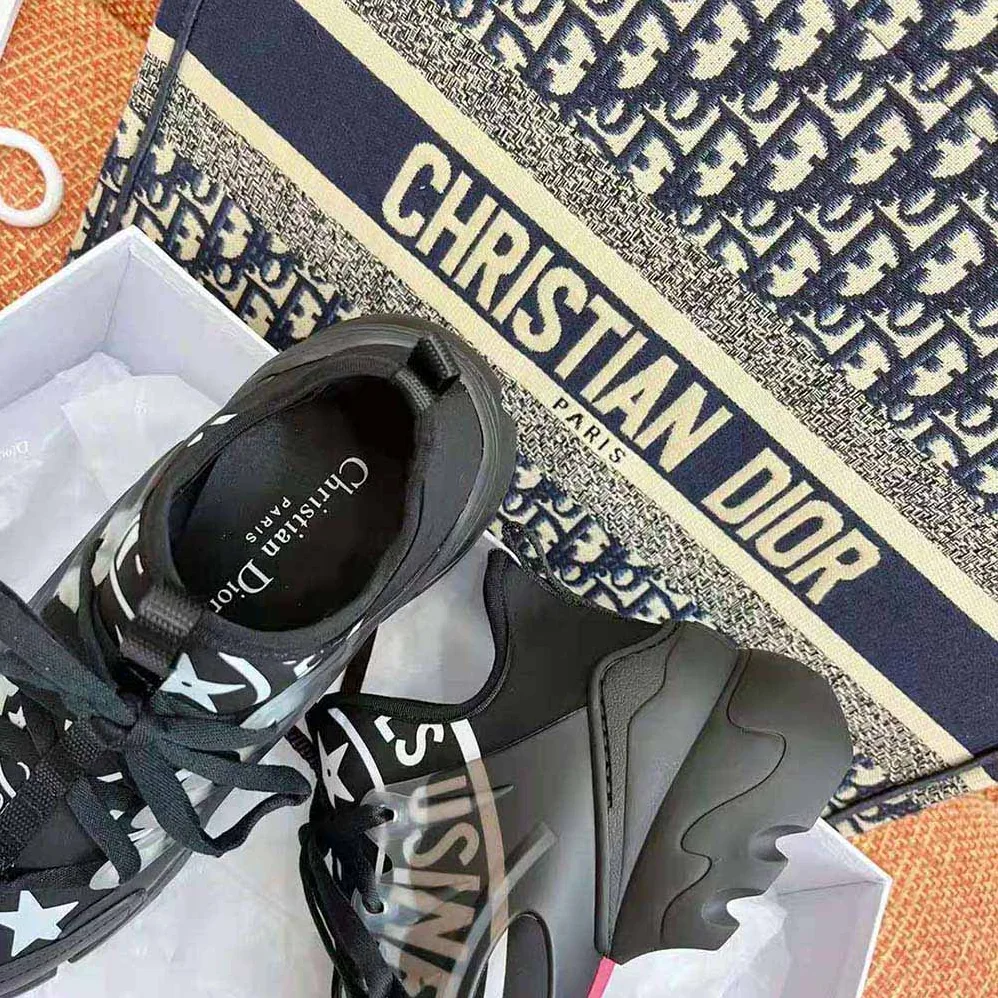 Dior D-Connect Sneaker Black Technical Fabric with Dior Union Print for Women