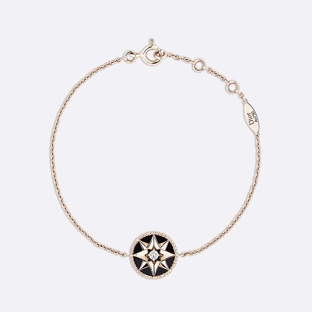 Dior Rose Des Vents Bracelet 18K Yellow Gold Diamond Turquoise for Women in Black Dior Rose Des Vents Bracelet 18K Yellow Gold Diamond Turquoise for Women in Black