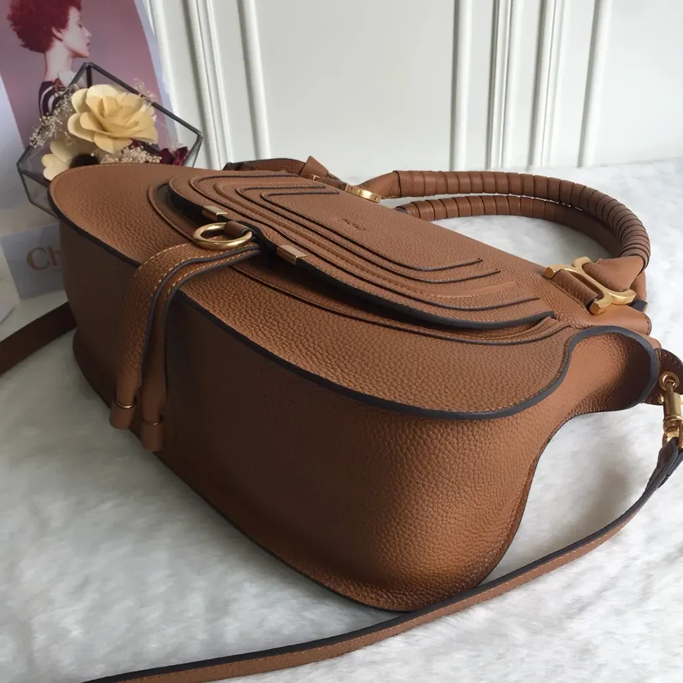 Chloe Marcie Bag in Grained Leather for Women in Tan