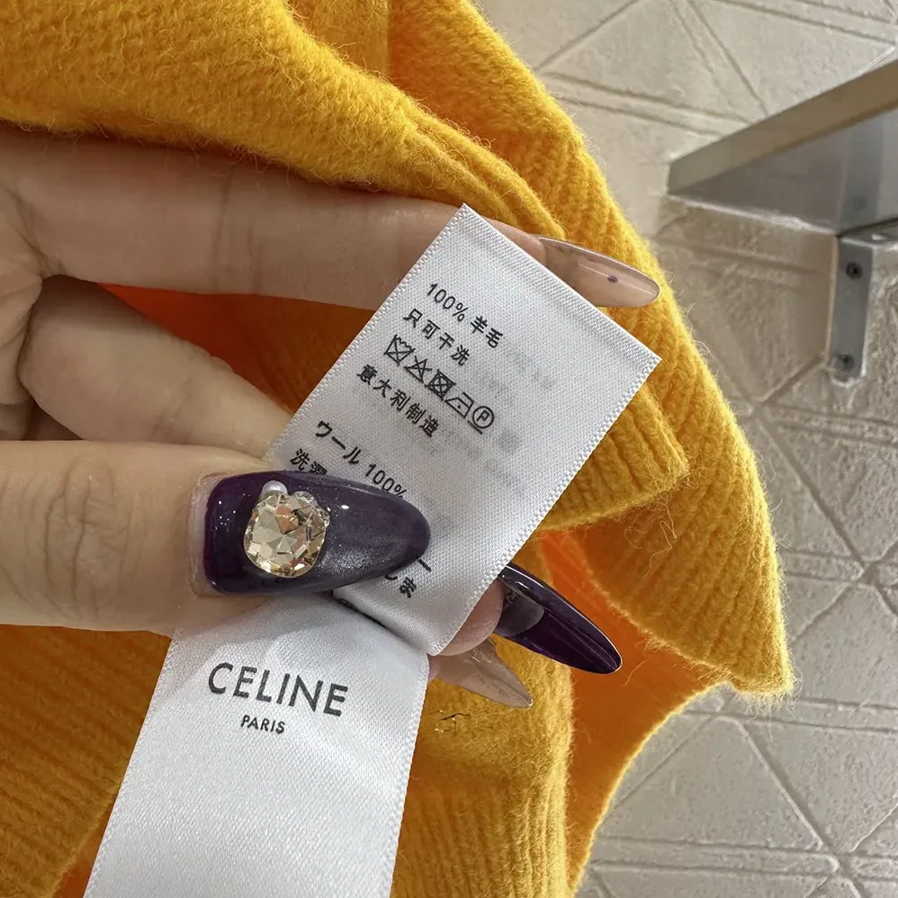 Celine Crewneck Sweater in Chains Cashmere for Women in Yellow
