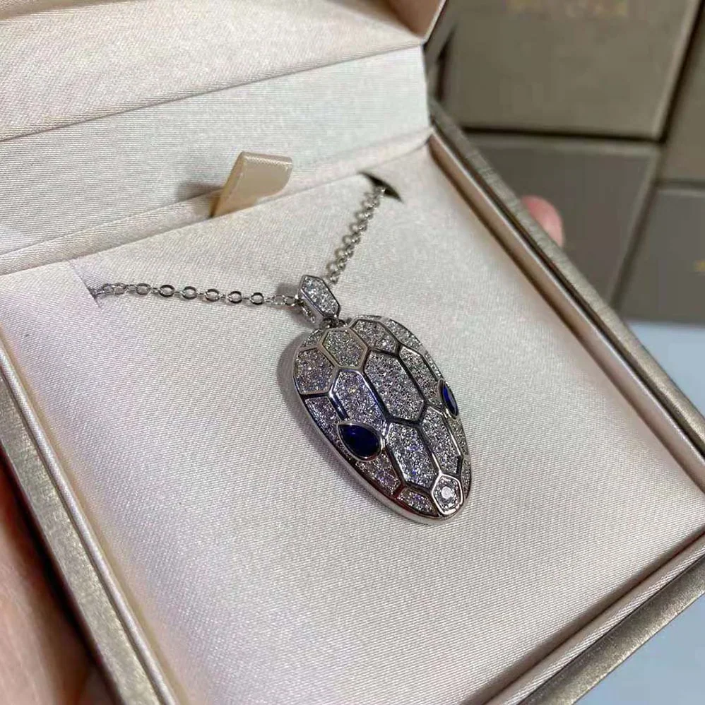 Bvlgari Serpenti Necklace in 18 KT White Gold for Women