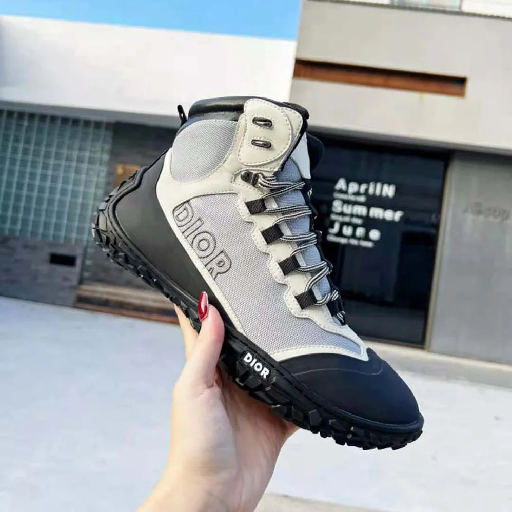 Dior Diorizon Hiking Boot Gray Technical Mesh and Black Rubber for Men Dior Diorizon Hiking Boot Gray Technical Mesh and Black Rubber for Men