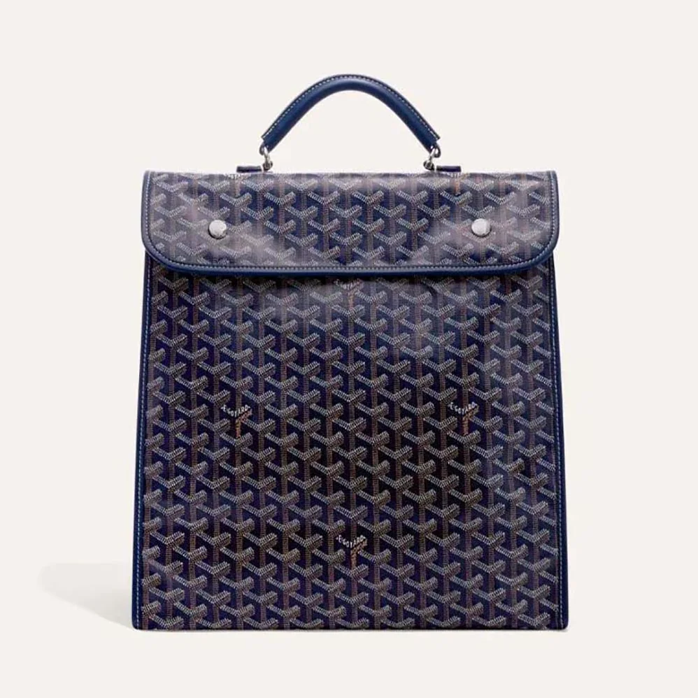 Goyard Saint Léger Backpack in Goyardine Canvas & Chevroches Calfskin for Women in Navy Goyard Saint Léger Backpack in Goyardine Canvas & Chevroches Calfskin for Women in Navy