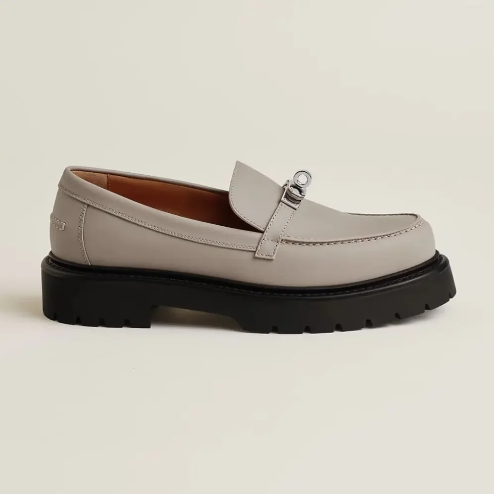 Hermes Icone Loafer in Calfskin for Women in Gray