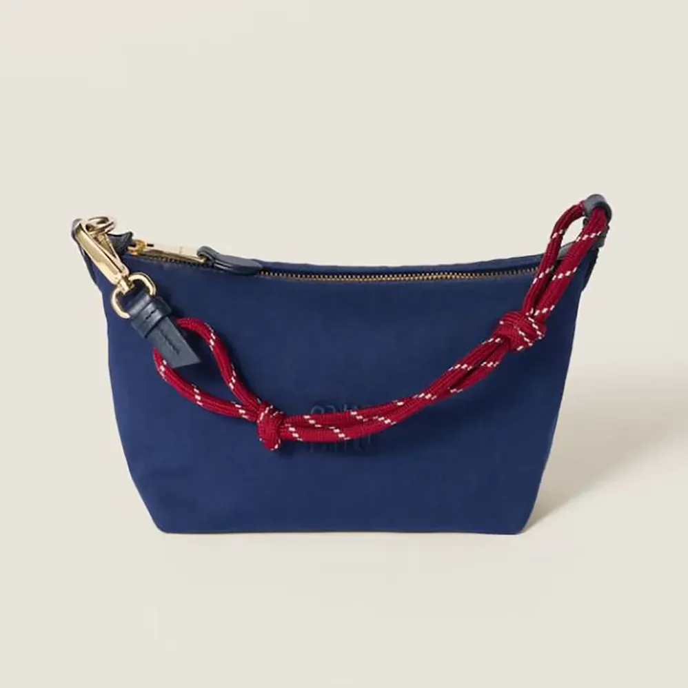 Miu Miu Gabardine Pouch for Women in Navy Miu Miu Gabardine Pouch for Women in Navy