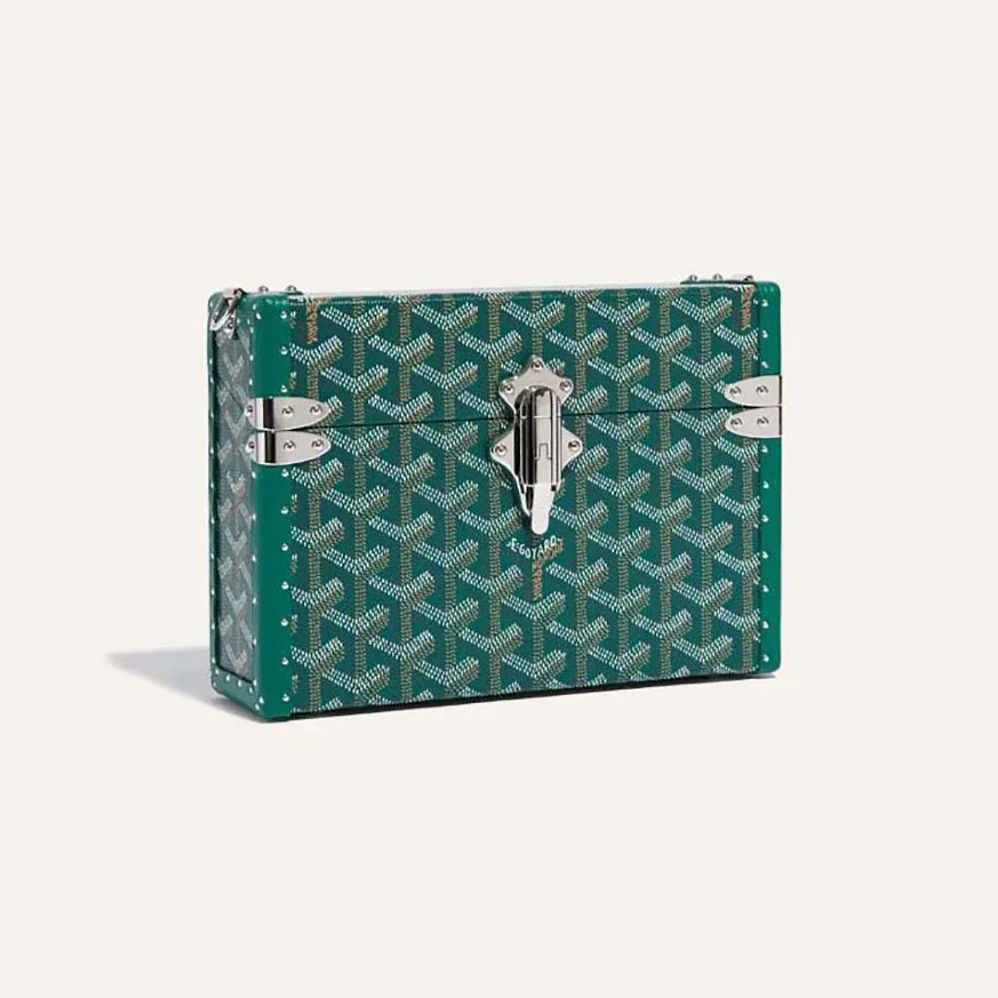 Goyard Cassette Trunk Bag in Goyardine Canvas & Clamecy Cowhide for Women in Green